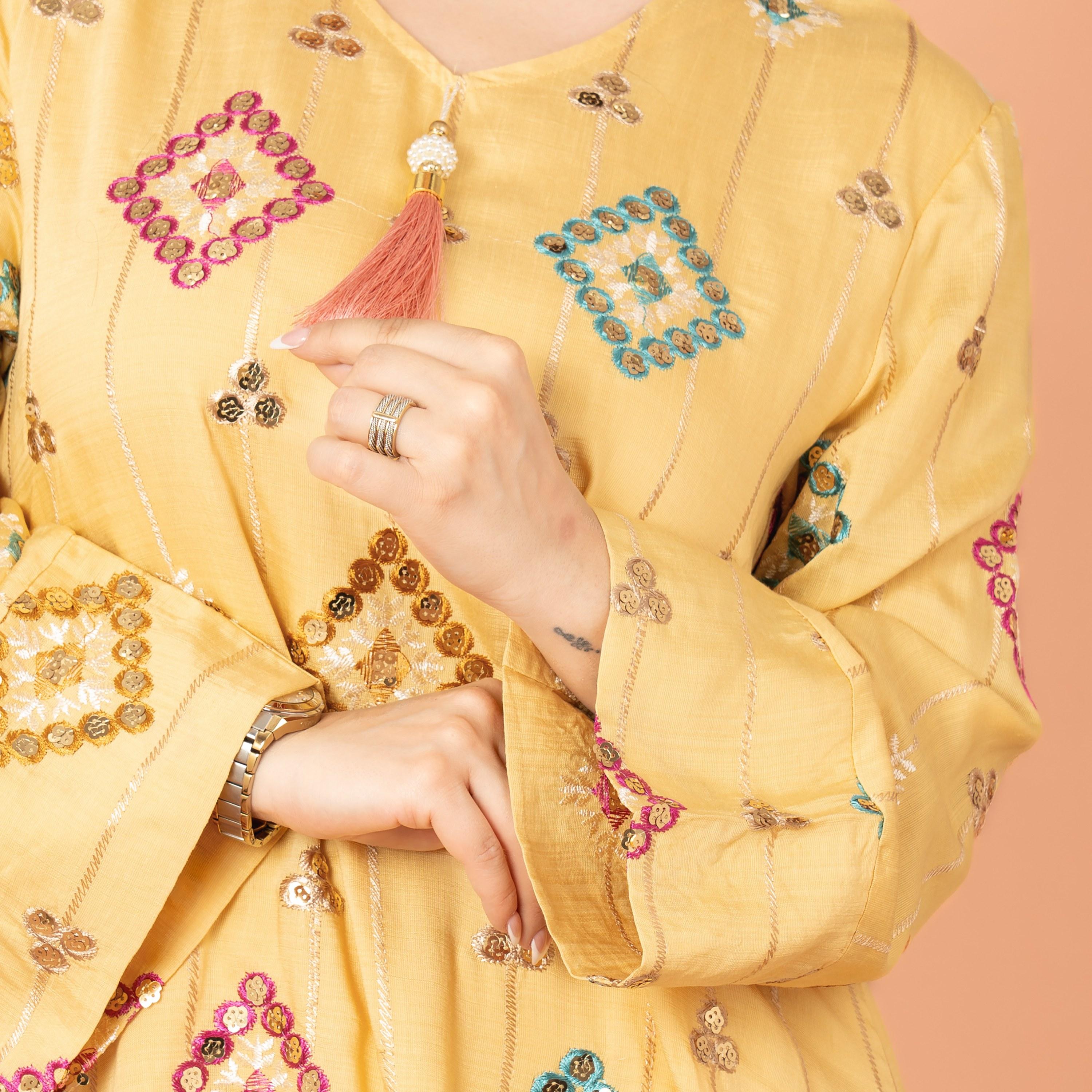 IKKXA Geometric Sequins and Beaded Evening Women's Jalabiya-women-arabicclothing-jalabiyas-image-2