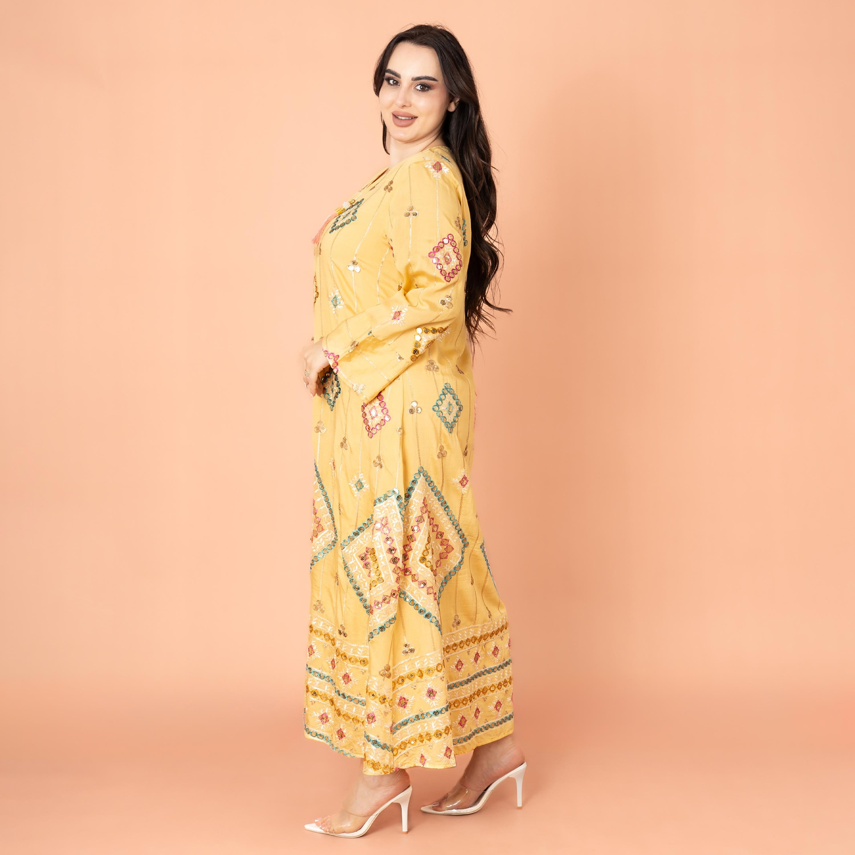 IKKXA Geometric Sequins and Beaded Evening Women's Jalabiya-women-arabicclothing-jalabiyas-image-3