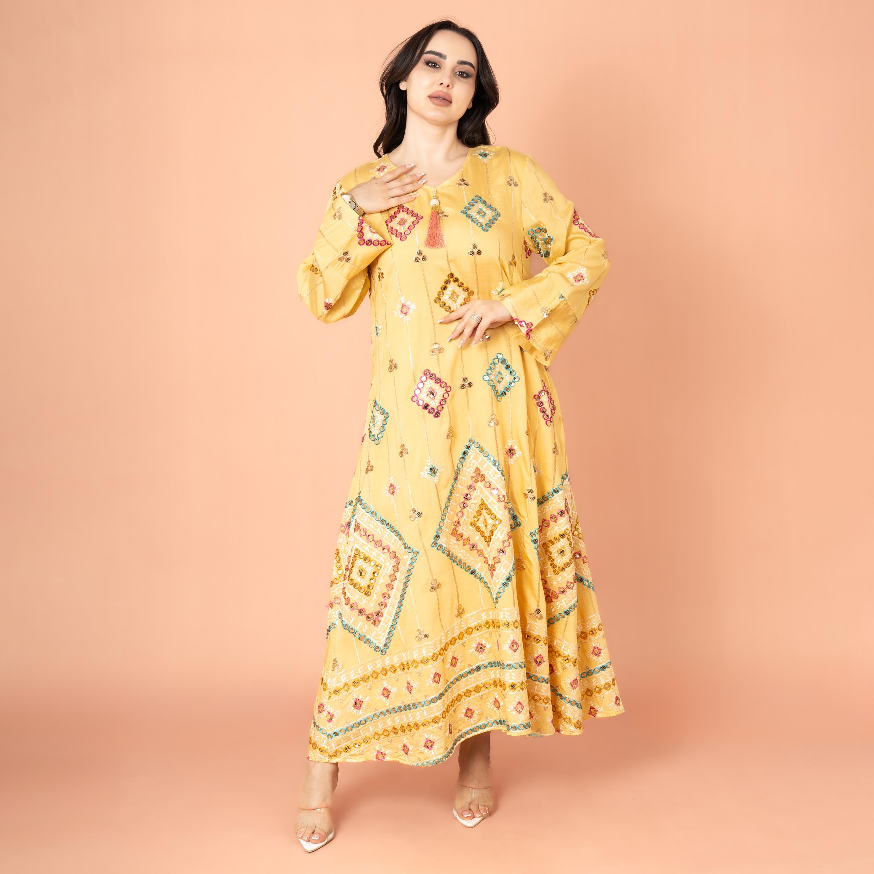 IKKXA Geometric Sequins and Beaded Evening Women's Jalabiya-women-arabicclothing-jalabiyas-image-5