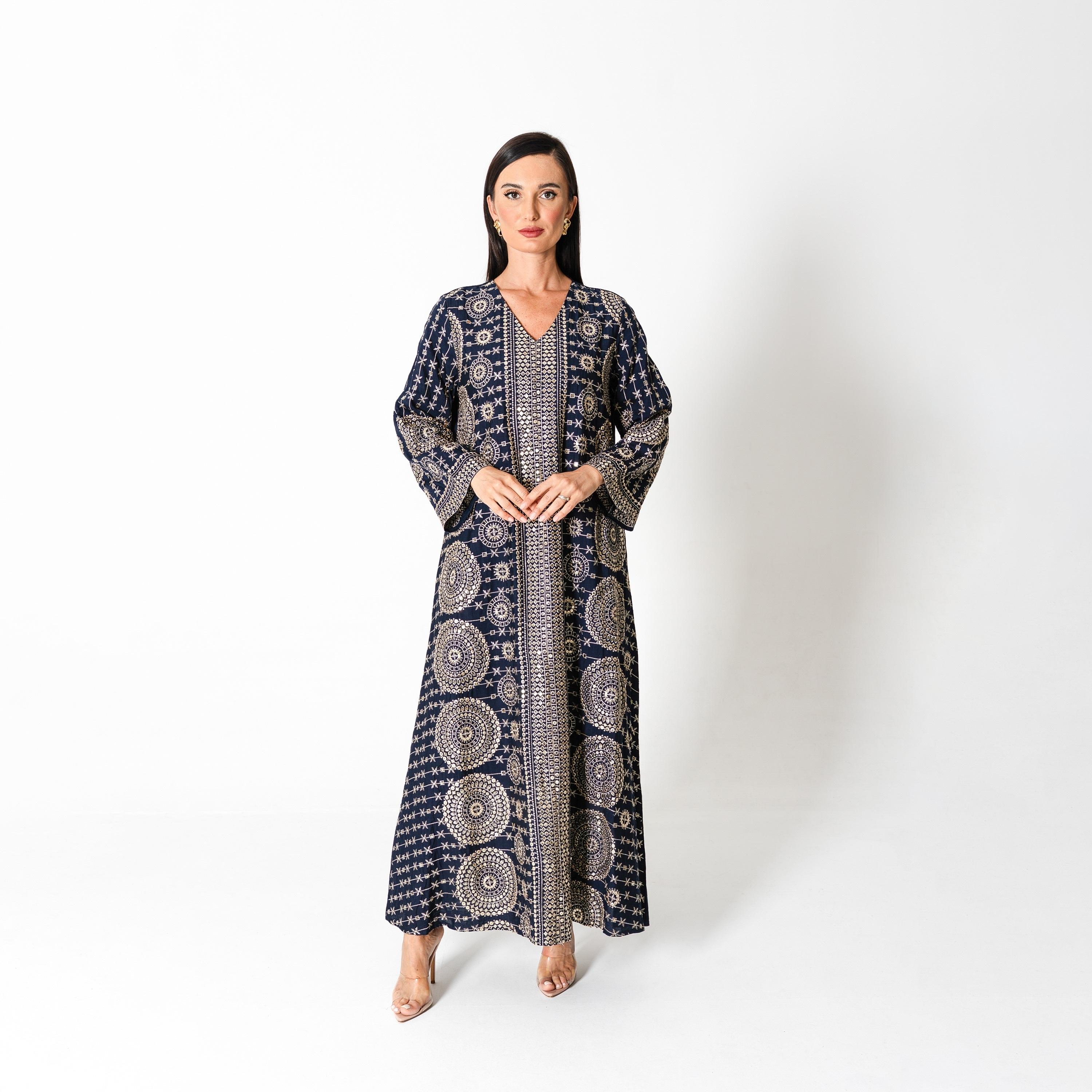 جلابية سهرة نسائية مطرزة ومطرزة بالترتر بأكمام واسعة من إككسا-women-arabicclothing-jalabiyas-image-11