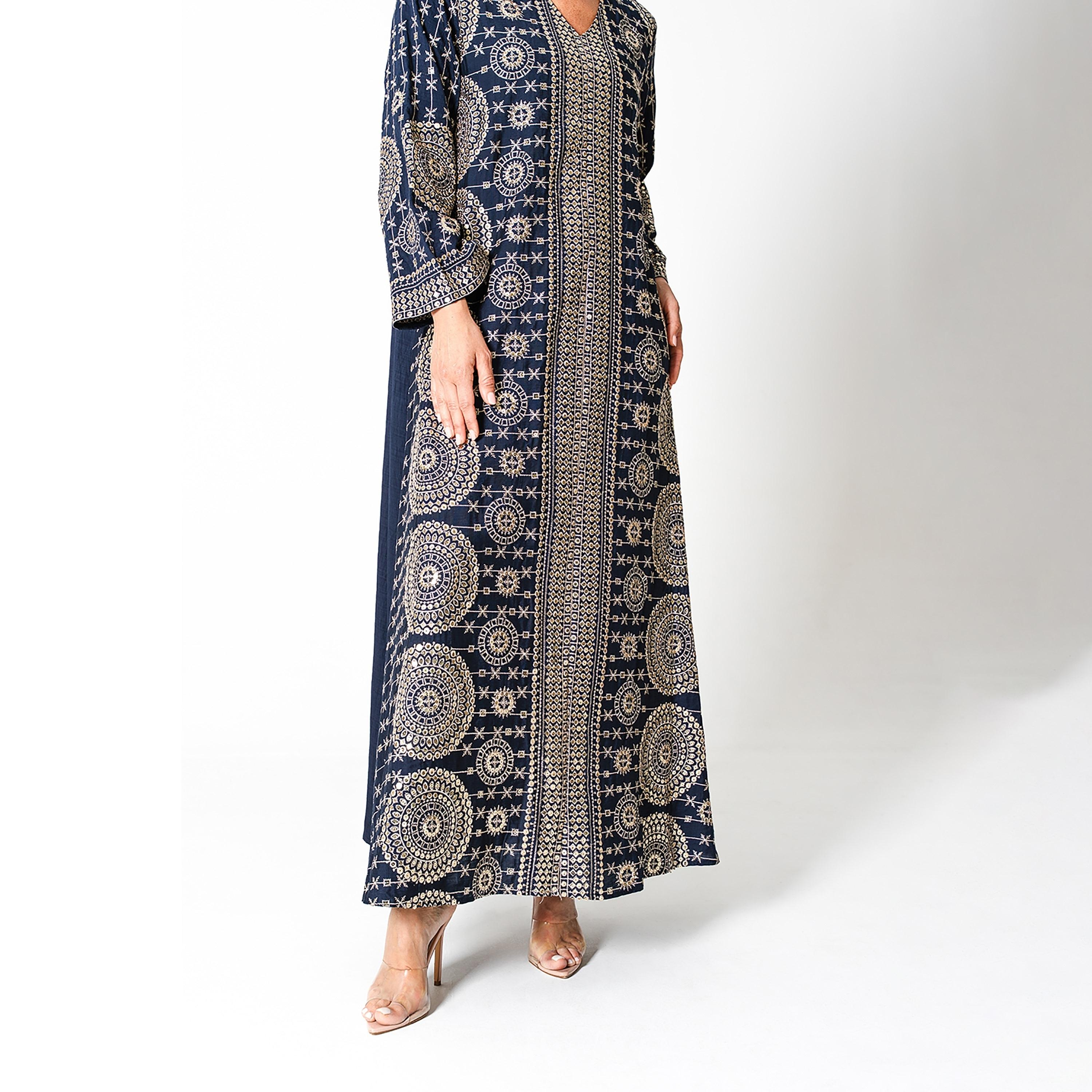 جلابية سهرة نسائية مطرزة ومطرزة بالترتر بأكمام واسعة من إككسا-women-arabicclothing-jalabiyas-image-13