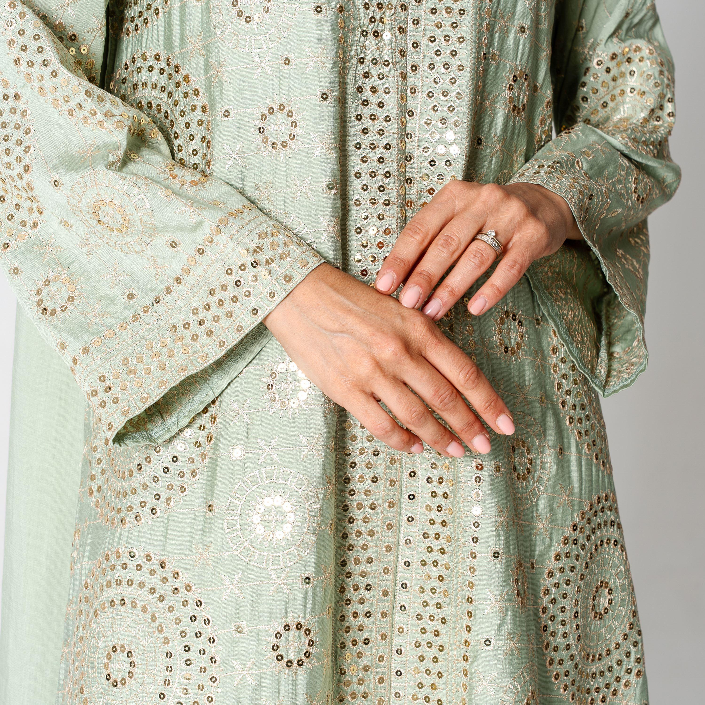 جلابية سهرة نسائية مطرزة ومطرزة بالترتر بأكمام واسعة من إككسا-women-arabicclothing-jalabiyas-image-3