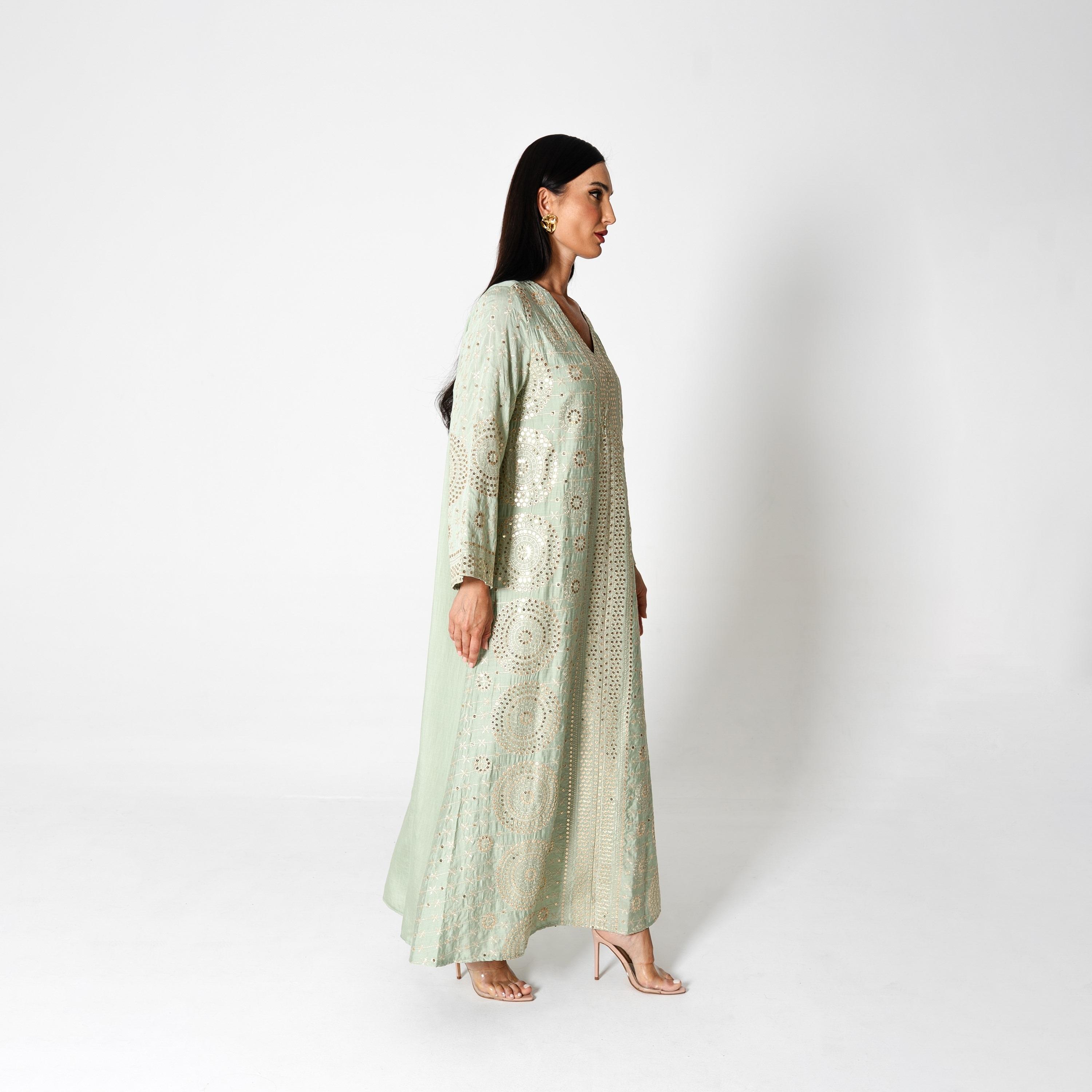 جلابية سهرة نسائية مطرزة ومطرزة بالترتر بأكمام واسعة من إككسا-women-arabicclothing-jalabiyas-image-4