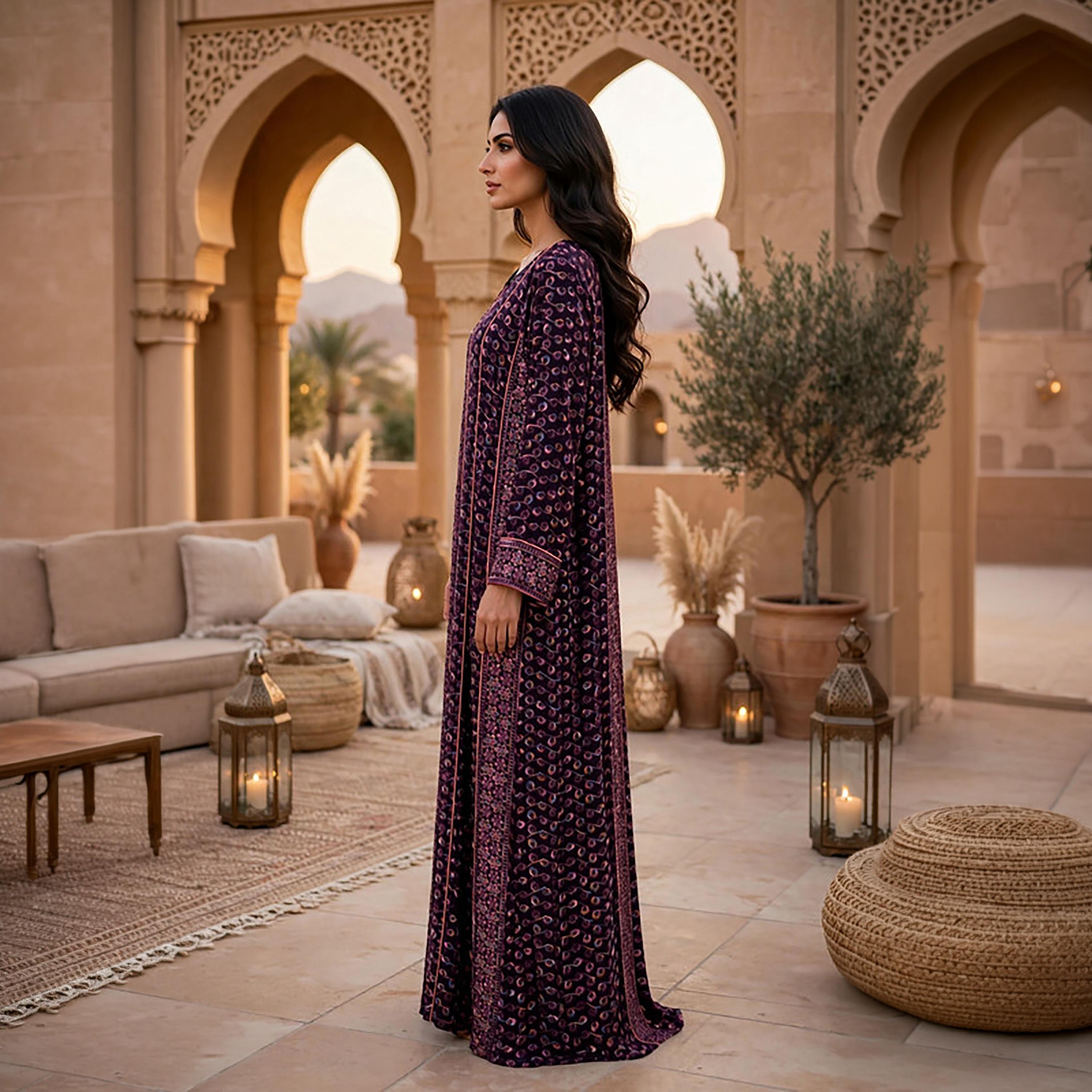 IKKXA Geometric Embroidered Women's Jalabiya-women-clothing-dresses-image-3