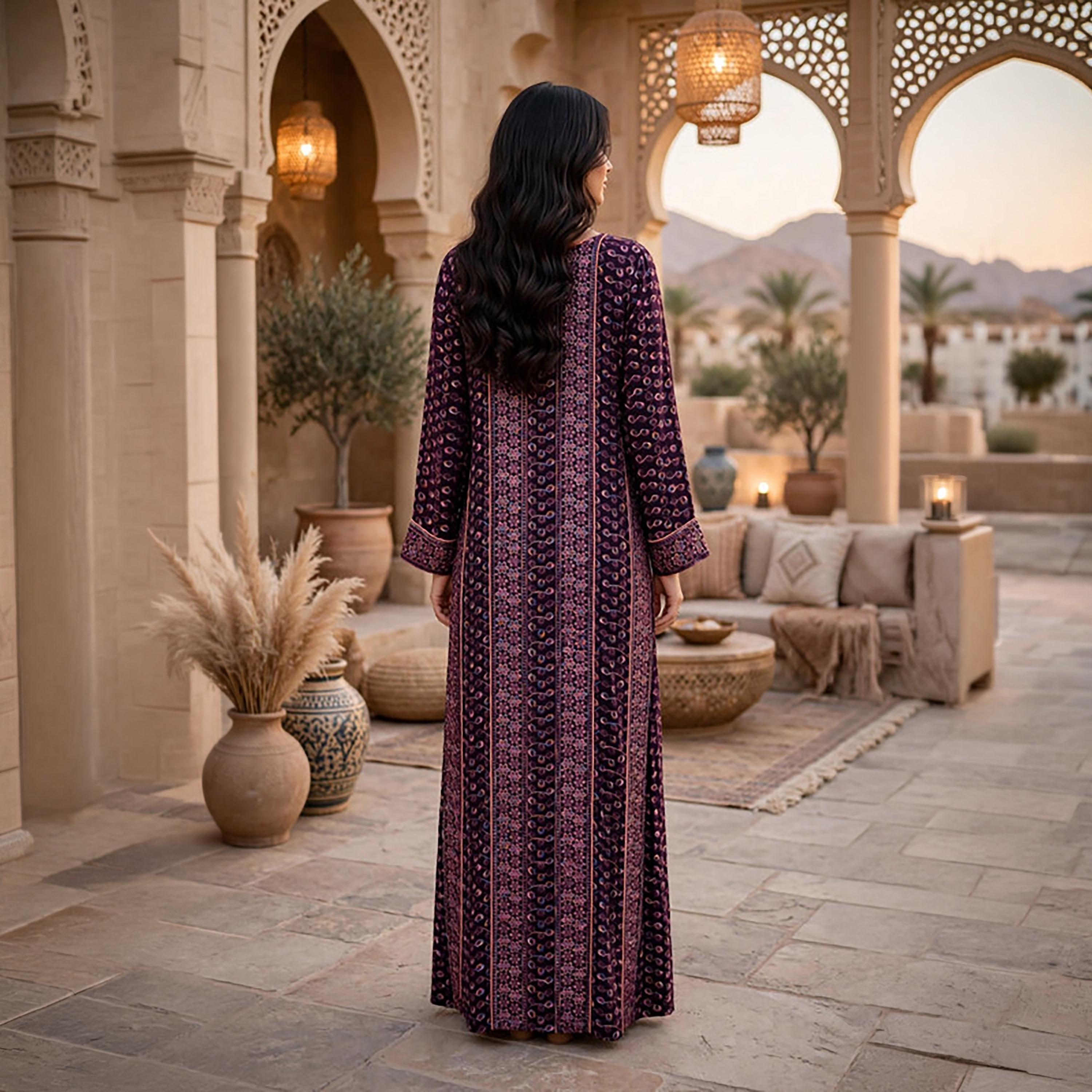 IKKXA Geometric Embroidered Women's Jalabiya-women-clothing-dresses-image-5