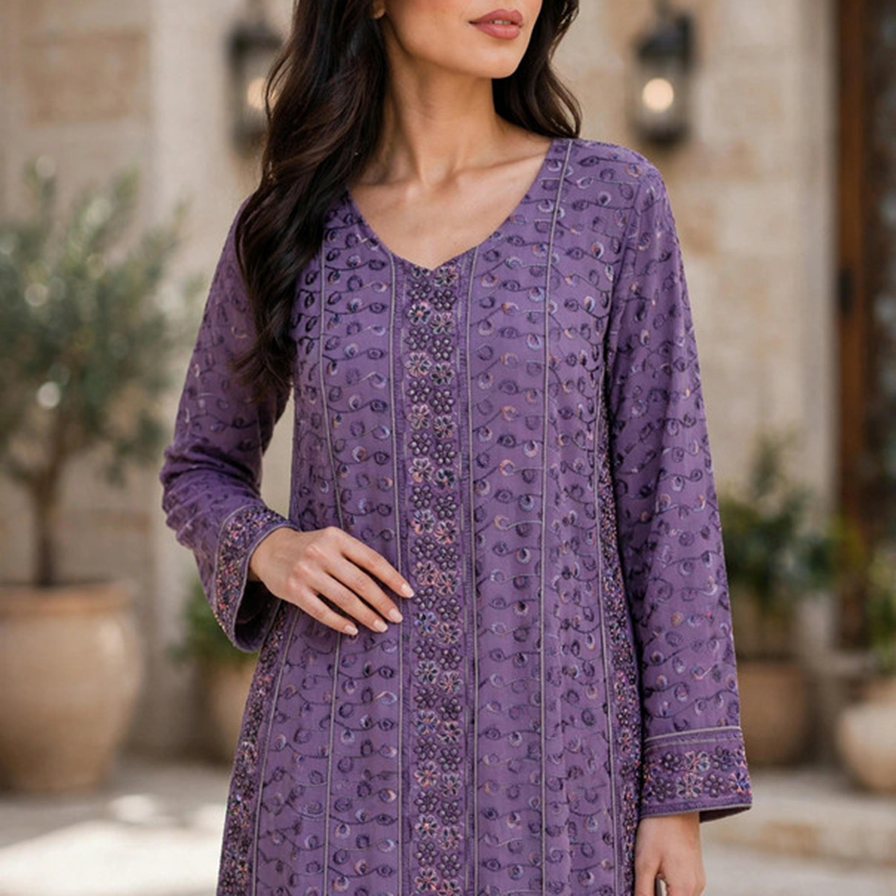 IKKXA Geometric Embroidered Women's Jalabiya-women-clothing-dresses-image-12