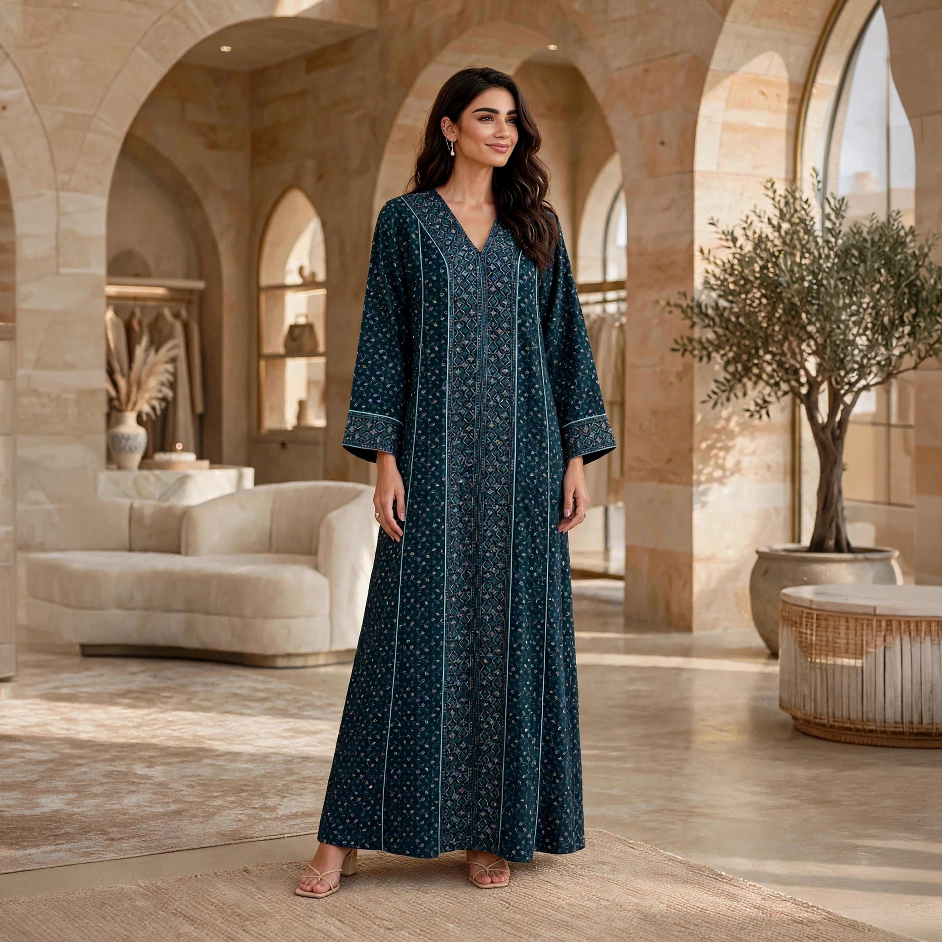 جلابية حريمي مطرزة من إيكسا-women-arabicclothing-jalabiyas-image-1