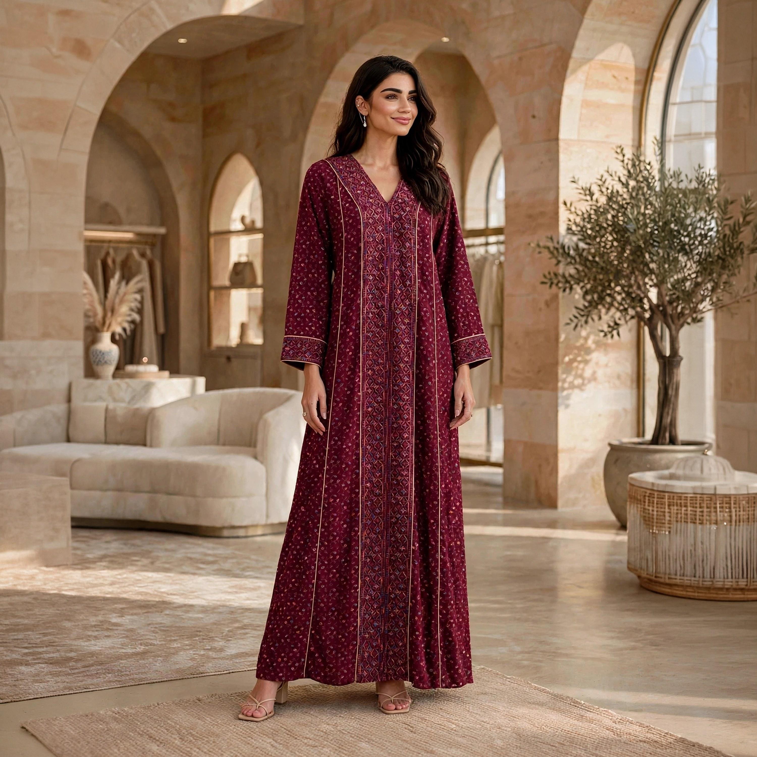 جلابية حريمي مطرزة من إيكسا-women-arabicclothing-jalabiyas-image-6