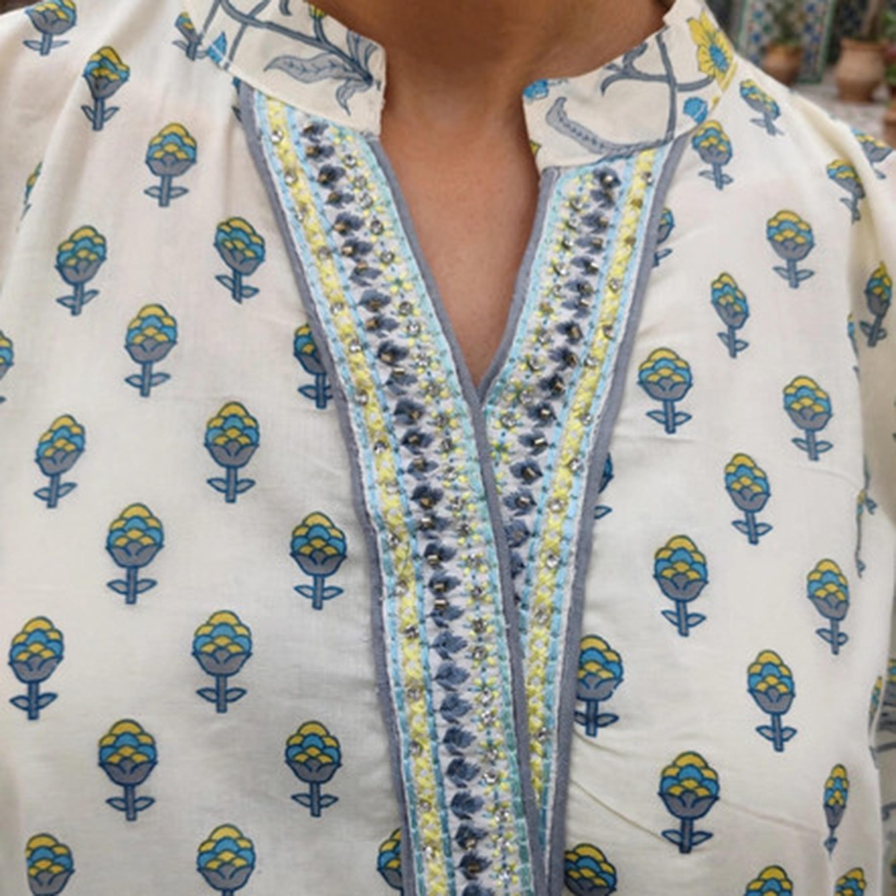 IKKXA Floral Print Mandarin Collar Women's Belted Jalabiya-women-arabicclothing-jalabiyas-image-7