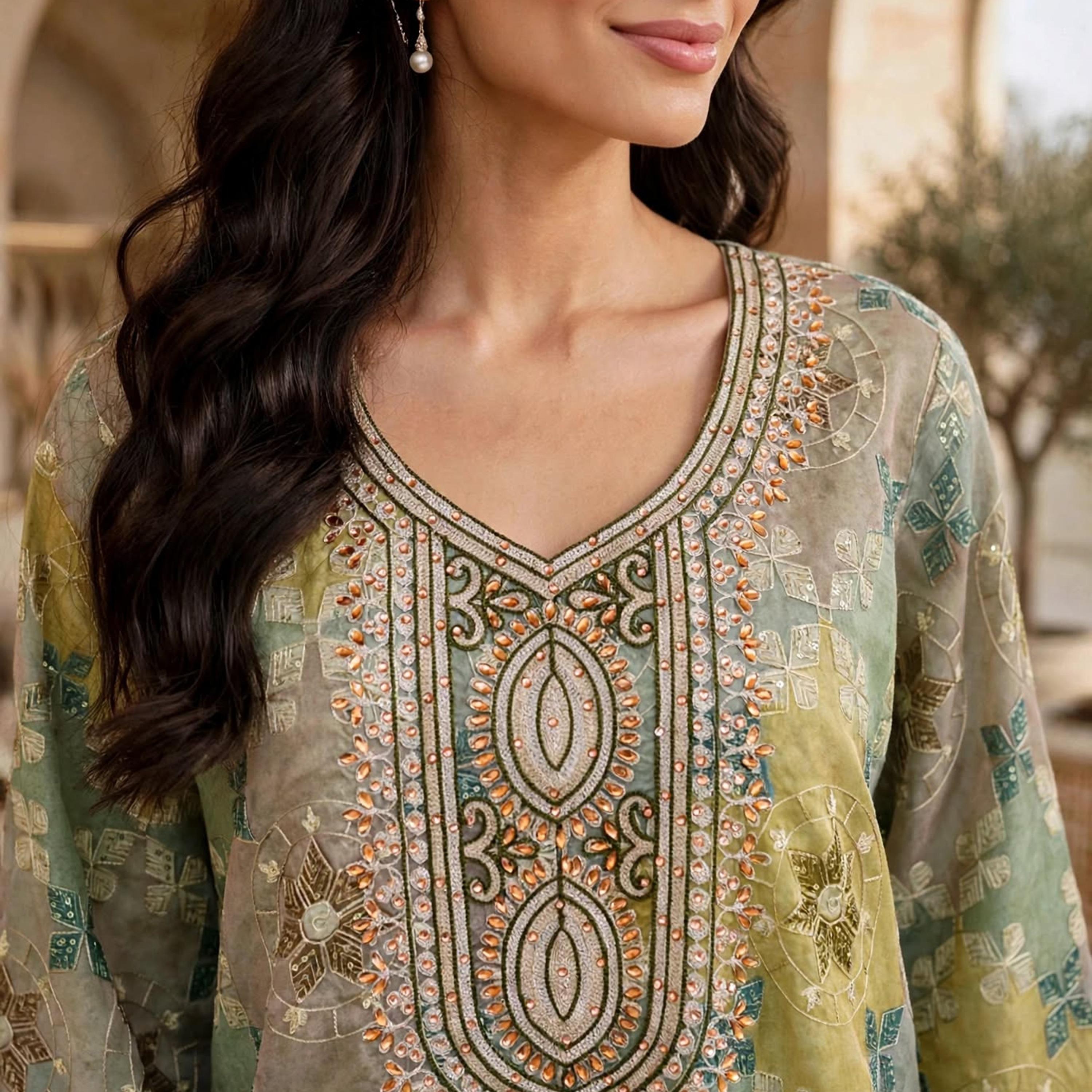 IKKXA Geometric Print Women's Jalabiya-women-arabicclothing-jalabiyas-image-2