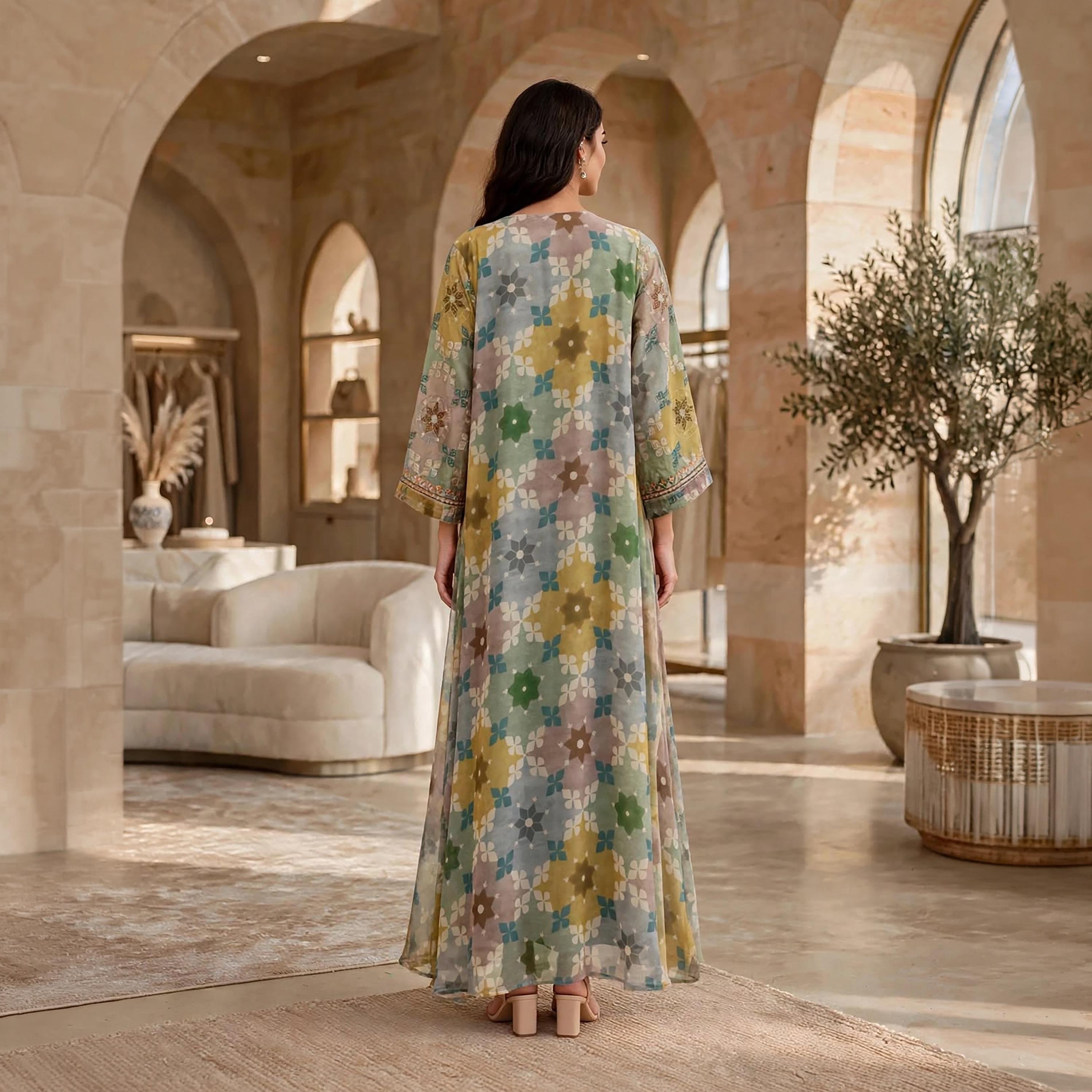 IKKXA Geometric Print Women's Jalabiya-women-arabicclothing-jalabiyas-image-5
