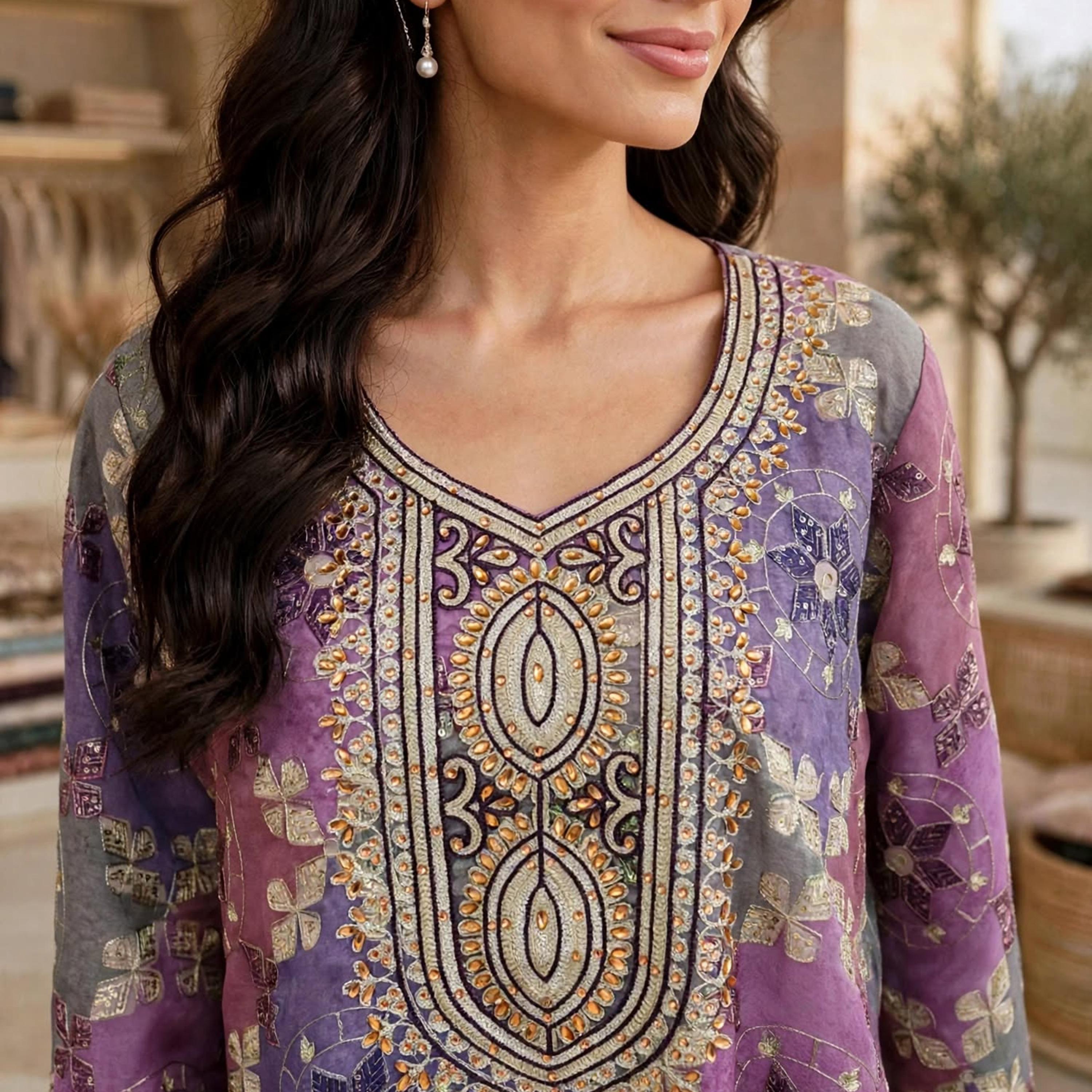 جلابية حريمي بطبعة هندسية من إيككسا-women-arabicclothing-jalabiyas-image-2