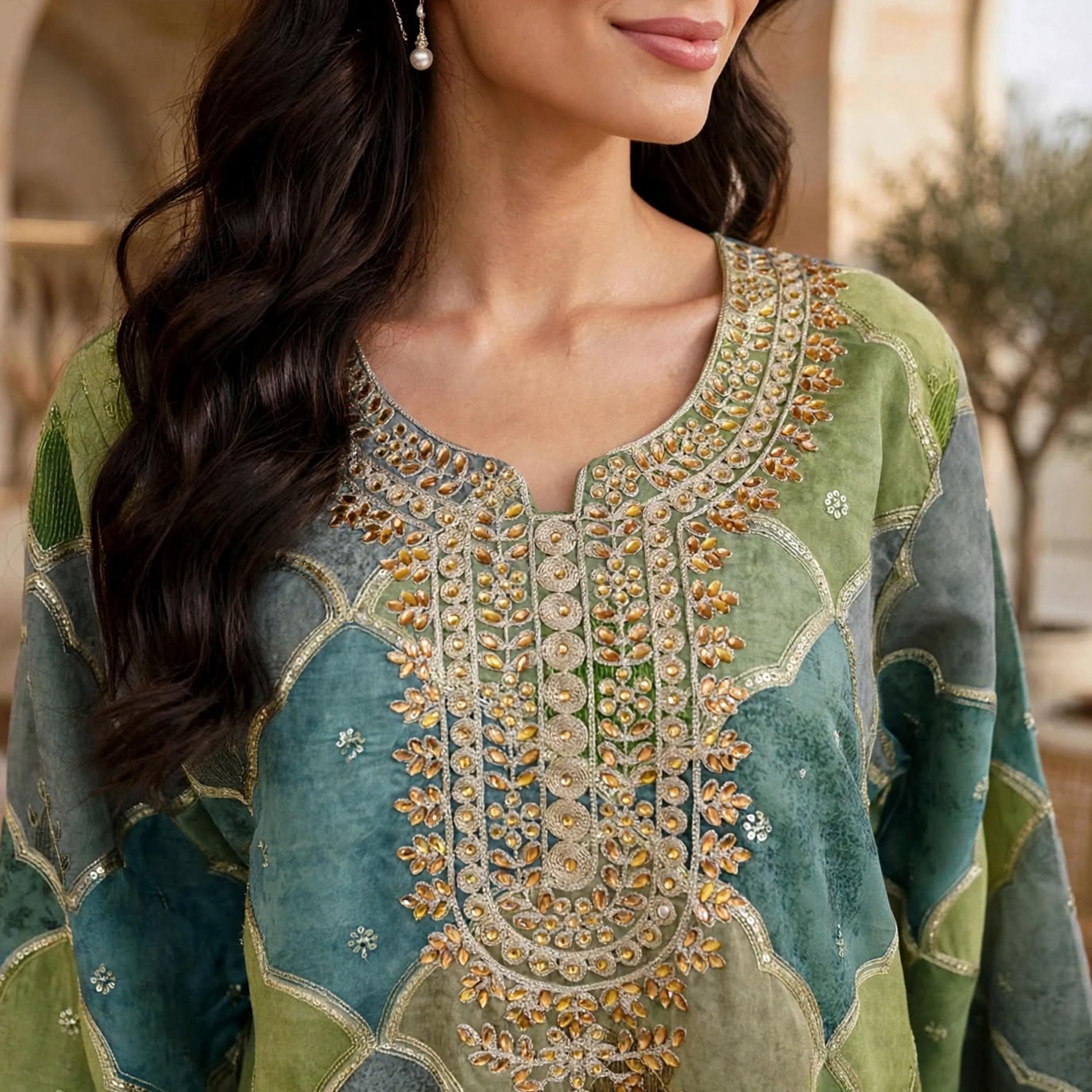 IKKXA Geometric Print Women's Jalabiya-women-arabicclothing-jalabiyas-image-2