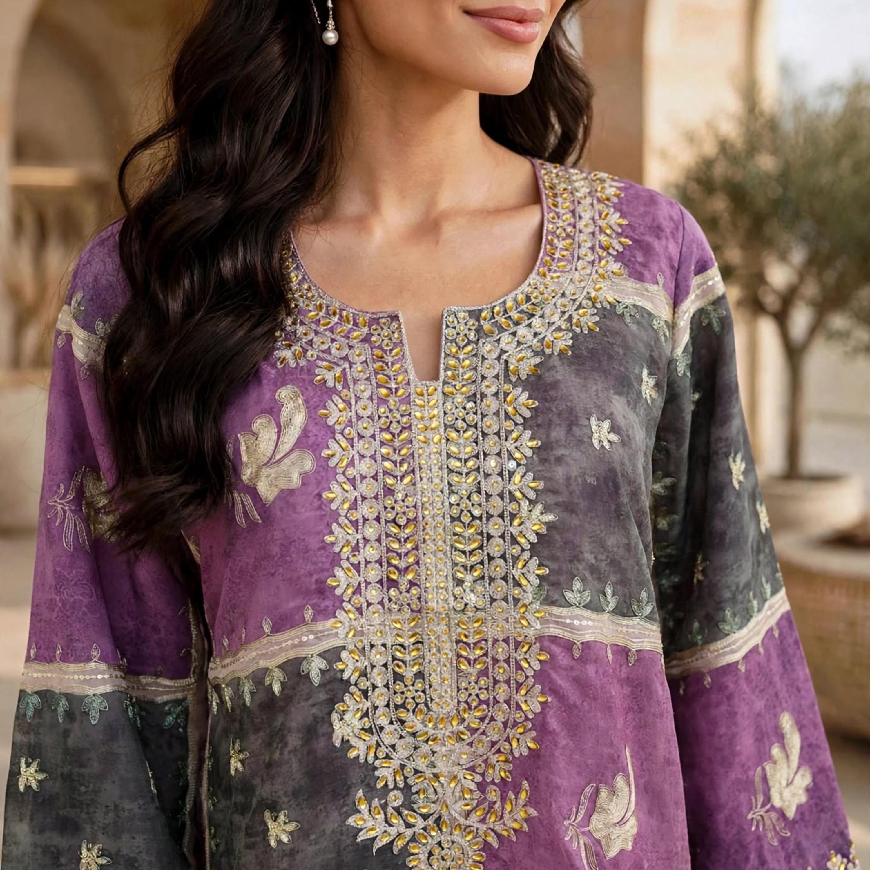 IKKXA Color-Blocked Wide Sleeves Women's Jalabiya-women-arabicclothing-jalabiyas-image-12