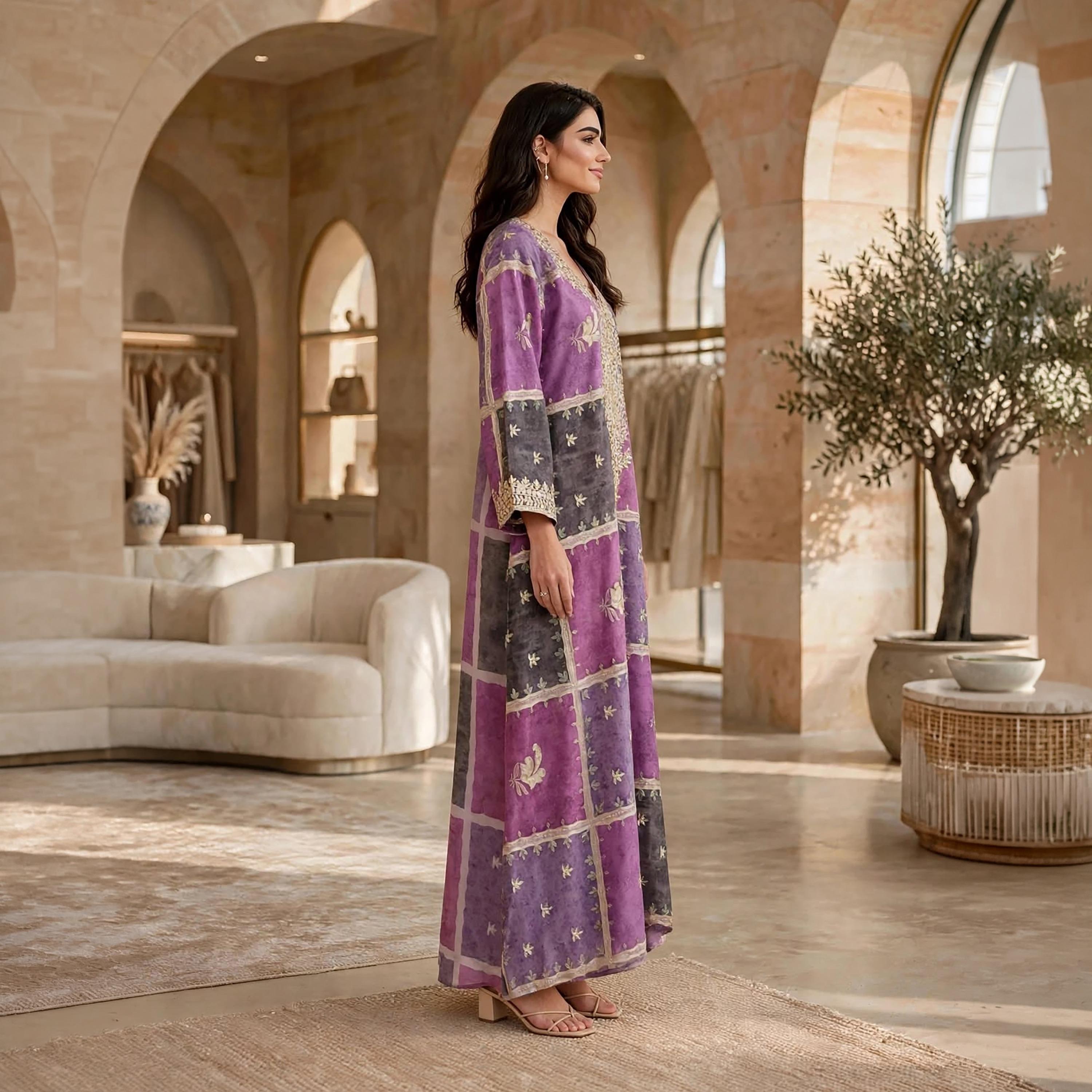 IKKXA Color-Blocked Wide Sleeves Women's Jalabiya-women-arabicclothing-jalabiyas-image-13