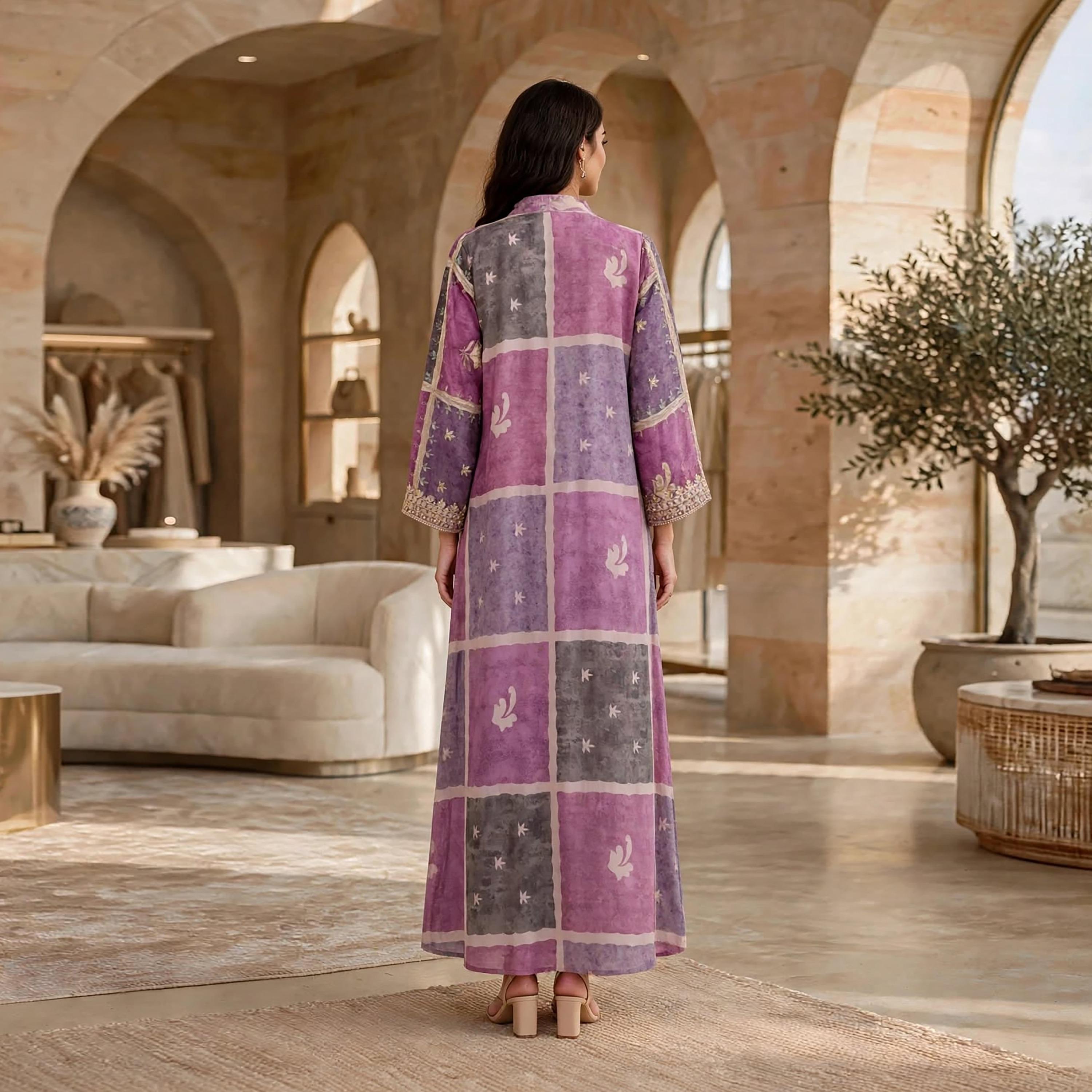 IKKXA Color-Blocked Wide Sleeves Women's Jalabiya-women-arabicclothing-jalabiyas-image-15