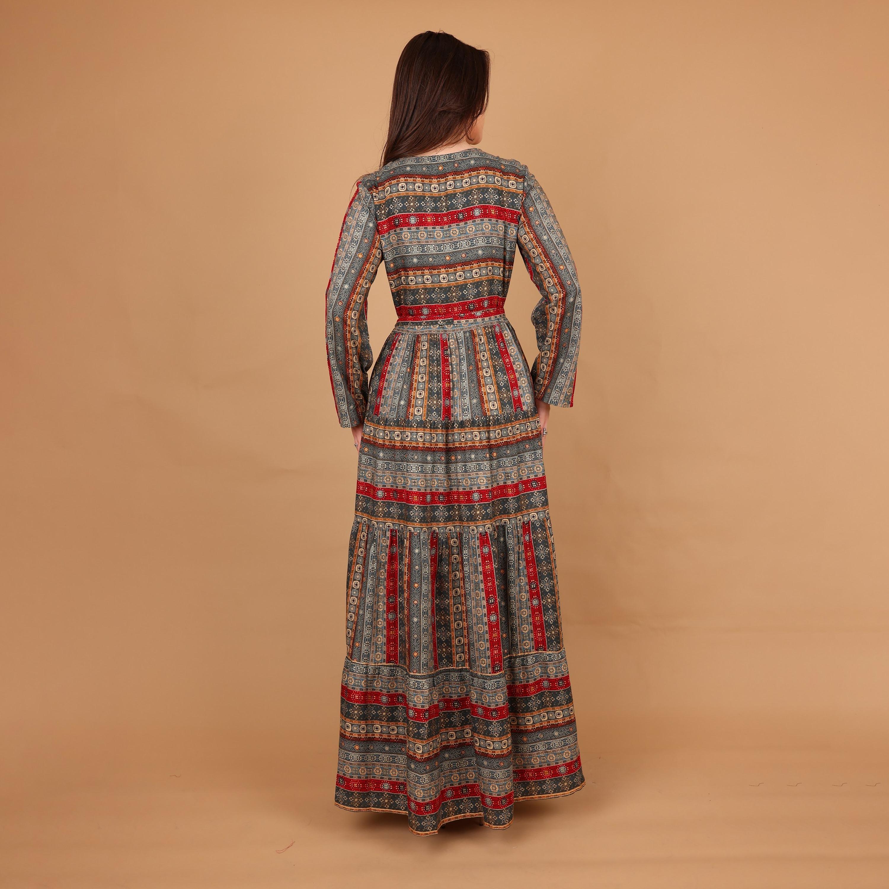 IKKXA Ethnic Print Women's Fit and Flared Jalabiya-women-arabicclothing-jalabiyas-image-5