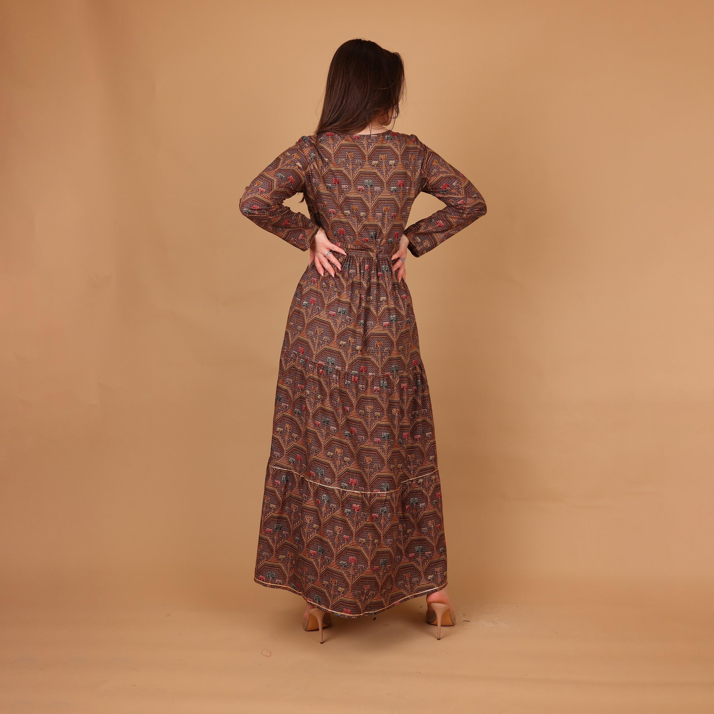 IKKXA Geometric Print & Beaded Women's Fit and Flared Jalabiya-women-arabicclothing-jalabiyas-image-4