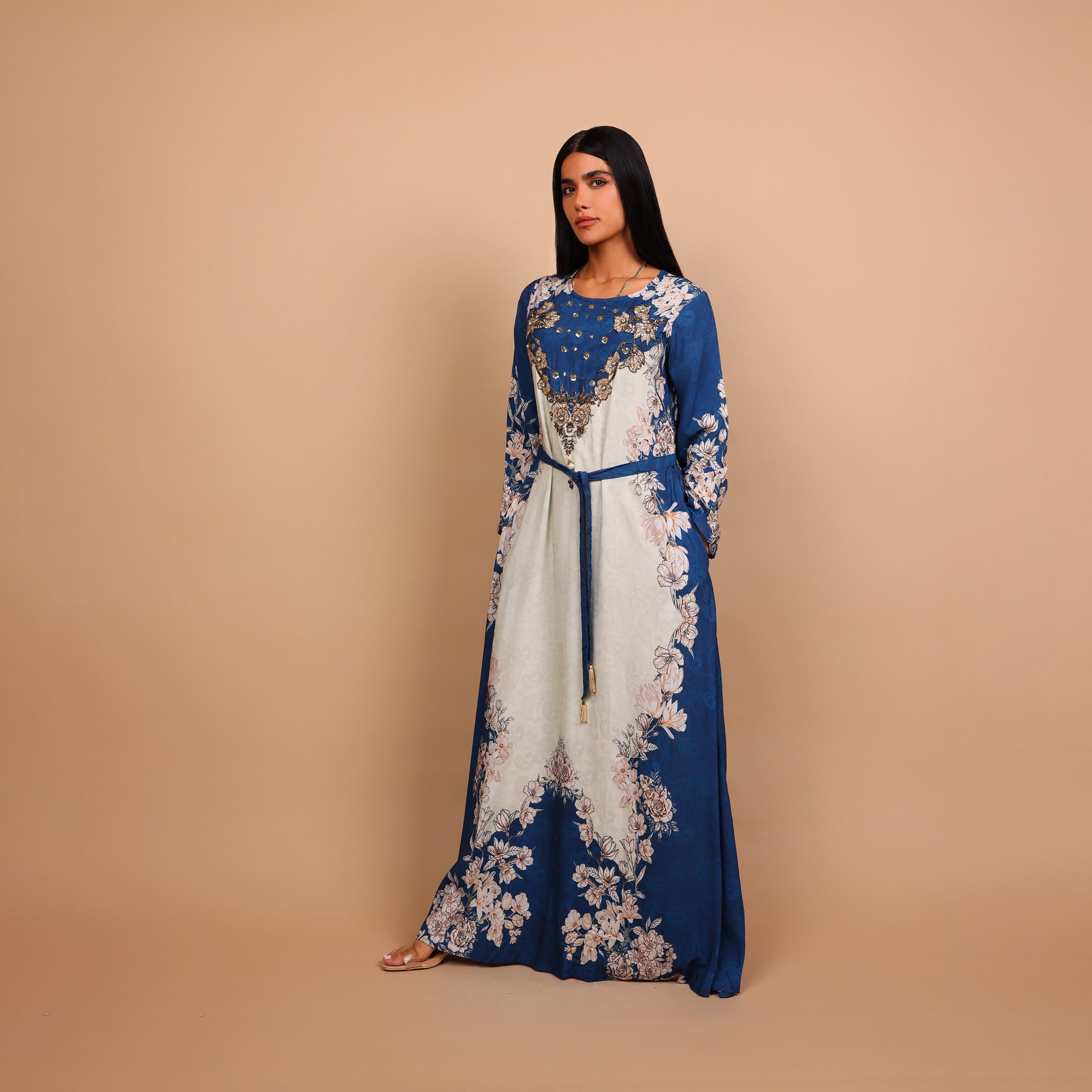 جلابية نسائية بنقشة بيزلي وزهور من إيككسا-women-arabicclothing-jalabiyas-image-2