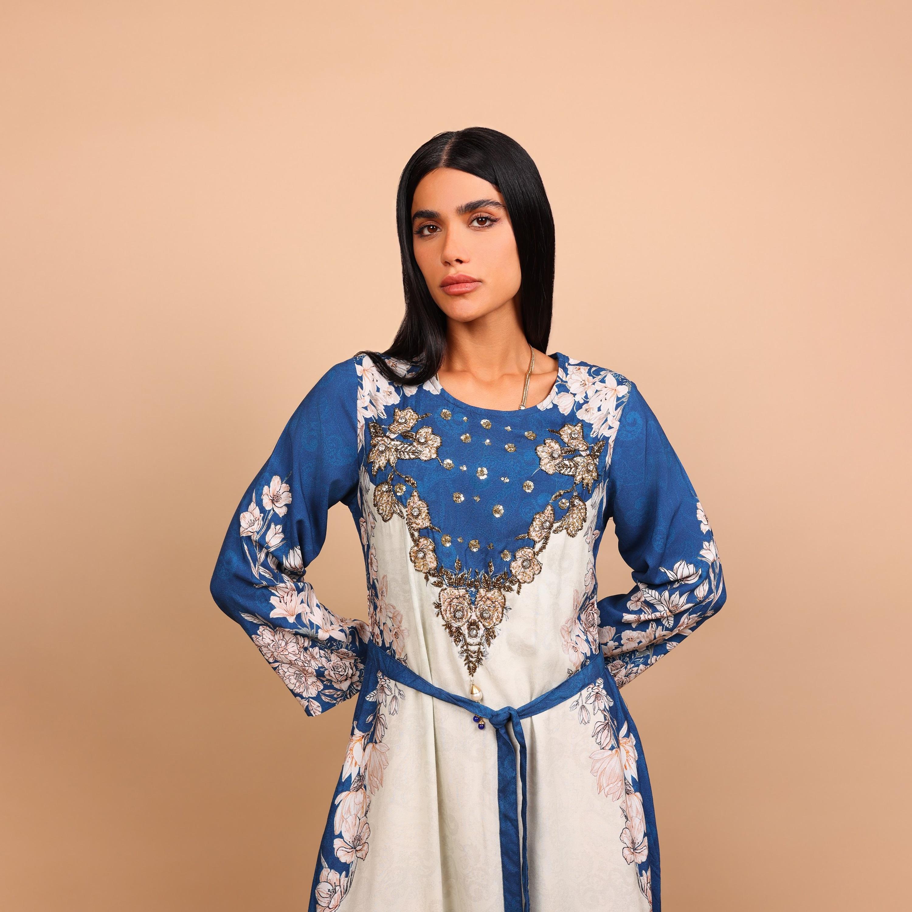 جلابية نسائية بنقشة بيزلي وزهور من إيككسا-women-arabicclothing-jalabiyas-image-3
