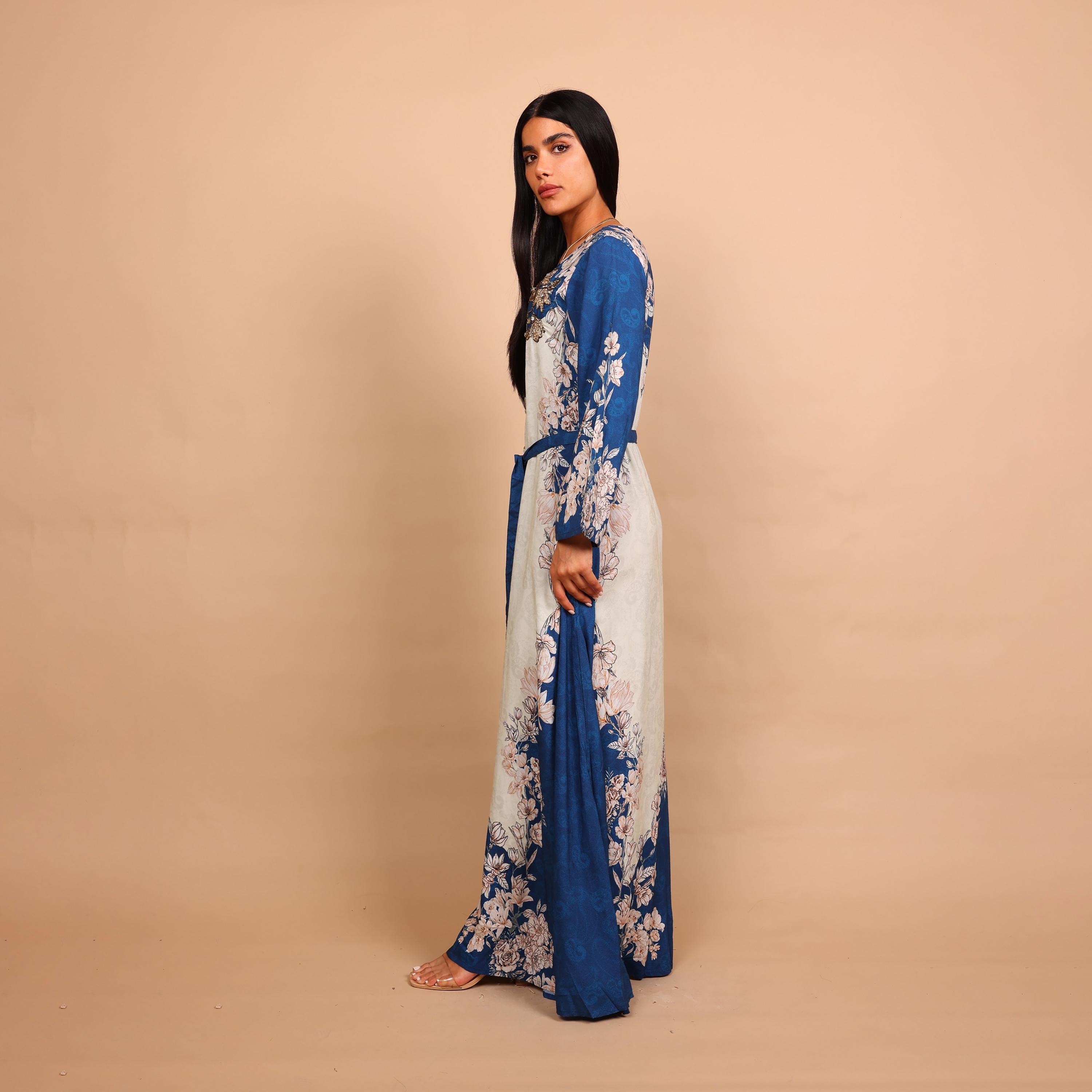جلابية نسائية بنقشة بيزلي وزهور من إيككسا-women-arabicclothing-jalabiyas-image-4