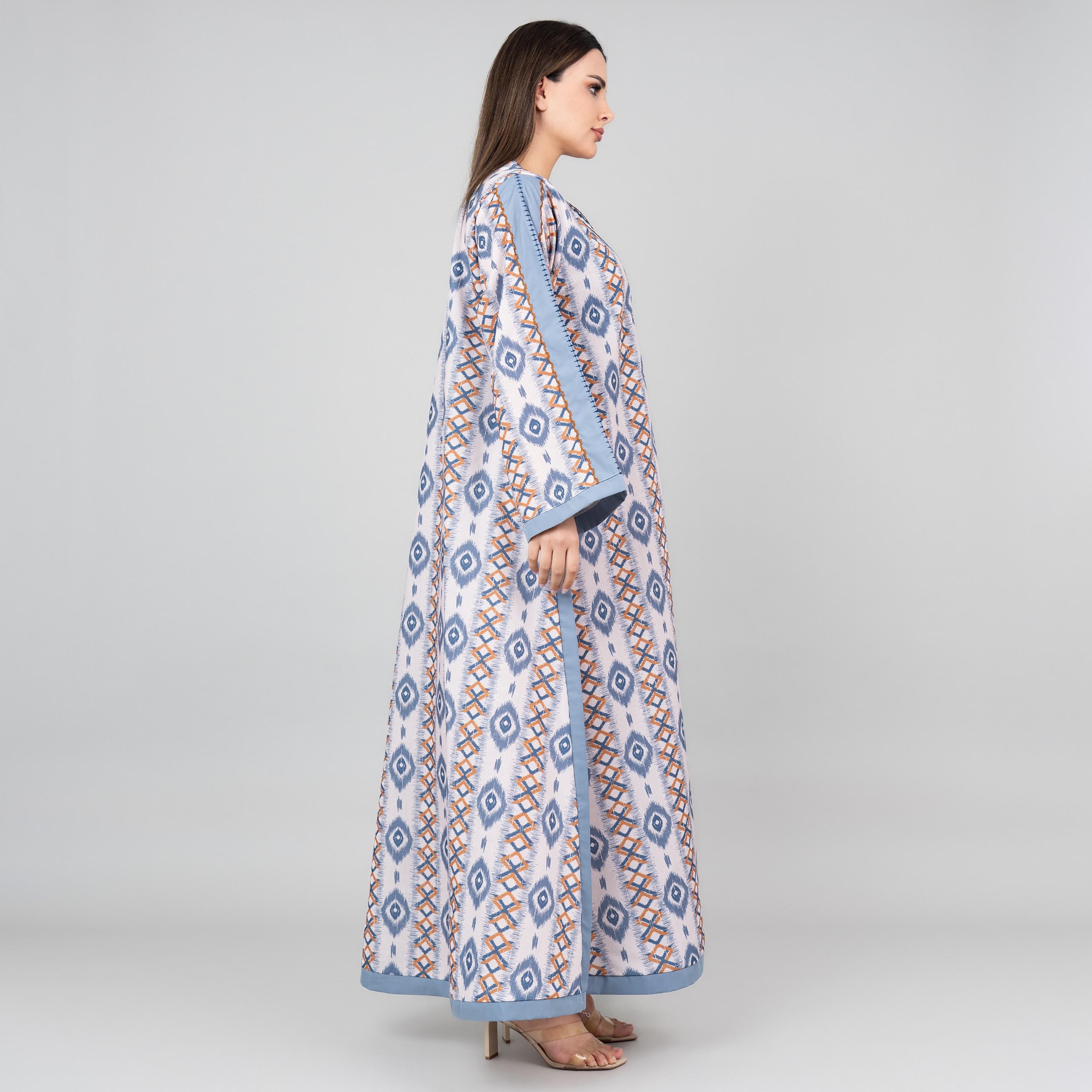 جلابية نسائية مطرزة بنمط تجريدي بأكمام واسعة من إككسا-women-arabicclothing-jalabiyas-image-7