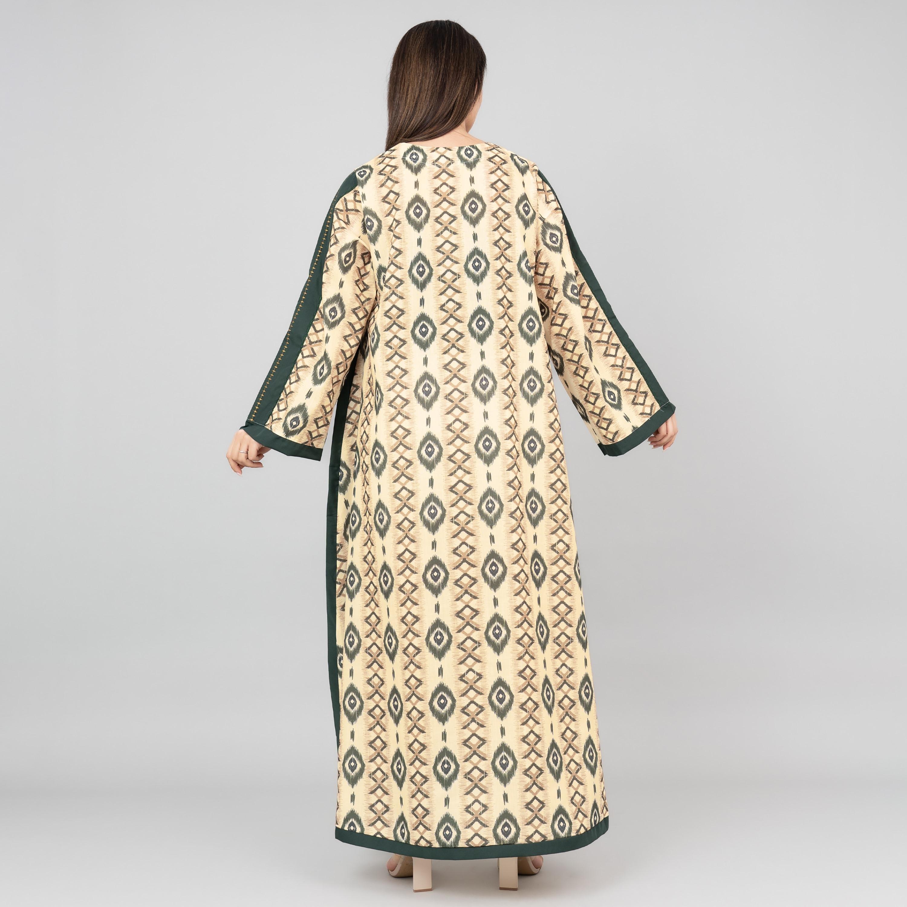جلابية نسائية مطرزة بنمط تجريدي بأكمام واسعة من إككسا-women-arabicclothing-jalabiyas-image-4