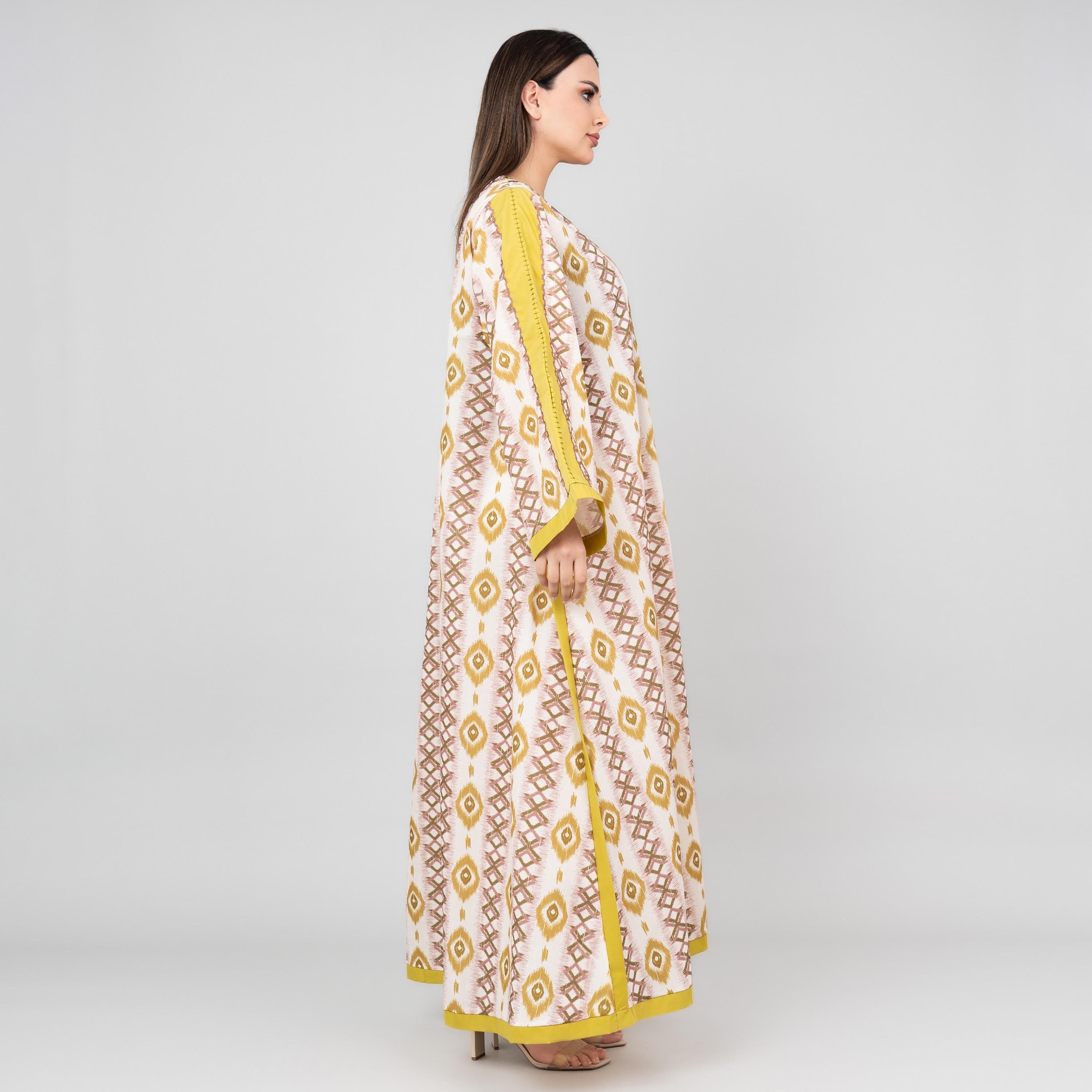 جلابية نسائية مطرزة بنمط تجريدي بأكمام واسعة من إككسا-women-arabicclothing-jalabiyas-image-11