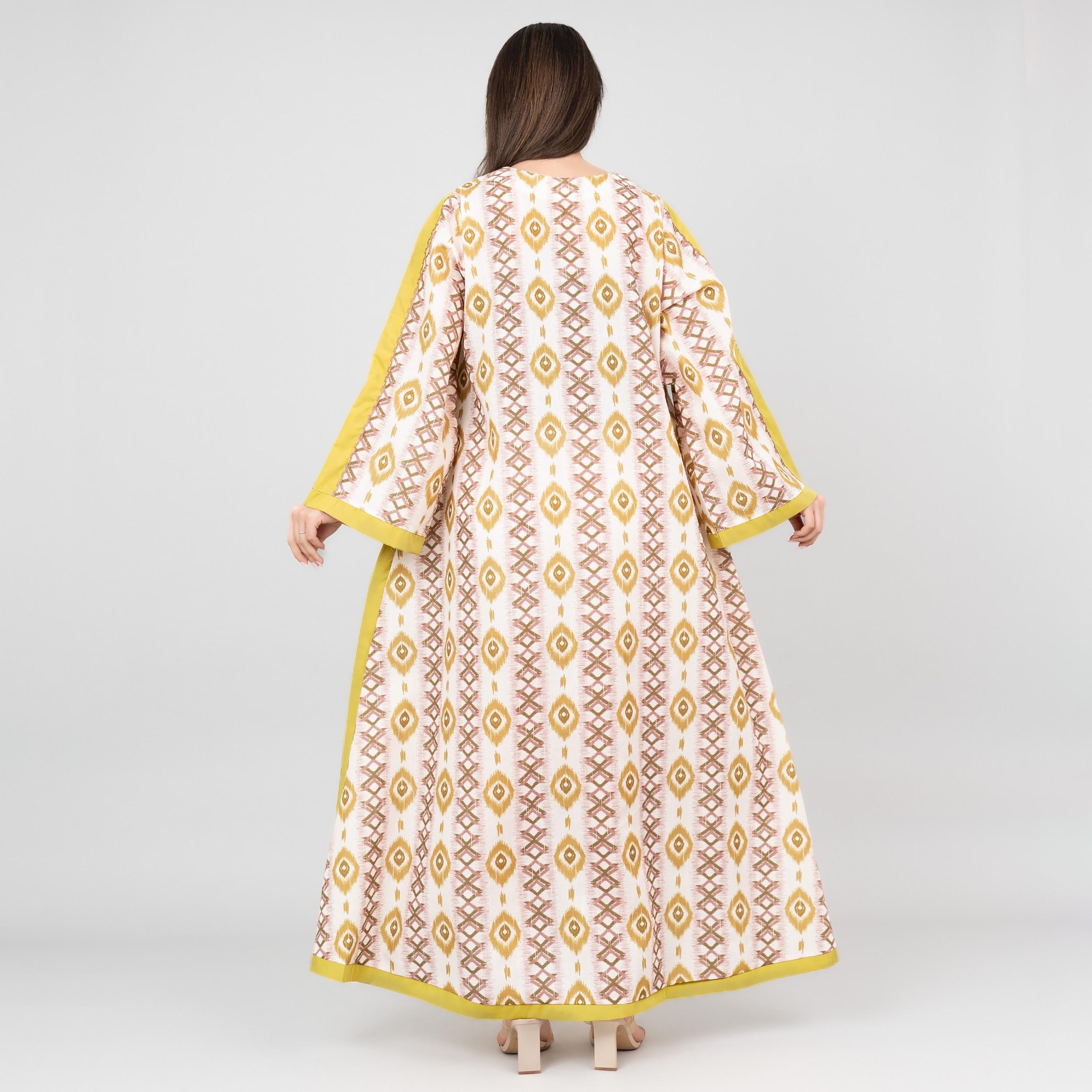 جلابية نسائية مطرزة بنمط تجريدي بأكمام واسعة من إككسا-women-arabicclothing-jalabiyas-image-12
