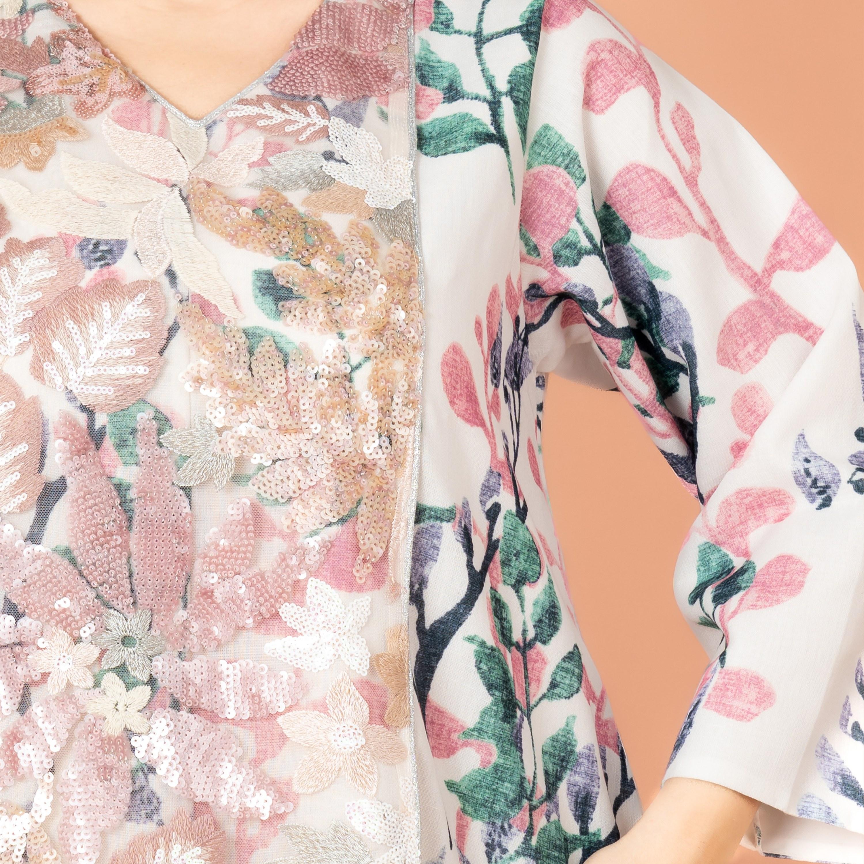 IKKXA Sequins with Applique Wide Cut Embroidery Evening Women's Jalabiya-women-arabicclothing-jalabiyas-image-2