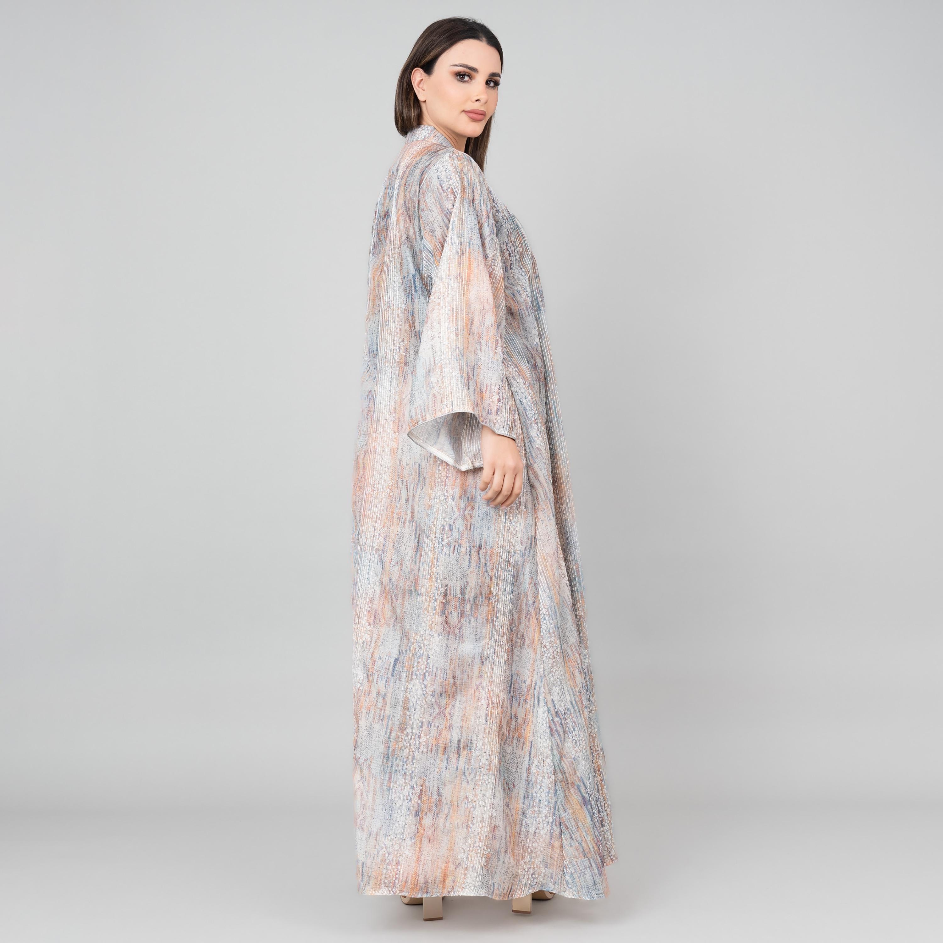 جلابية نسائية مطرزة بنقشة بتلات الزهور بأكمام واسعة من إككسا-women-arabicclothing-jalabiyas-image-3