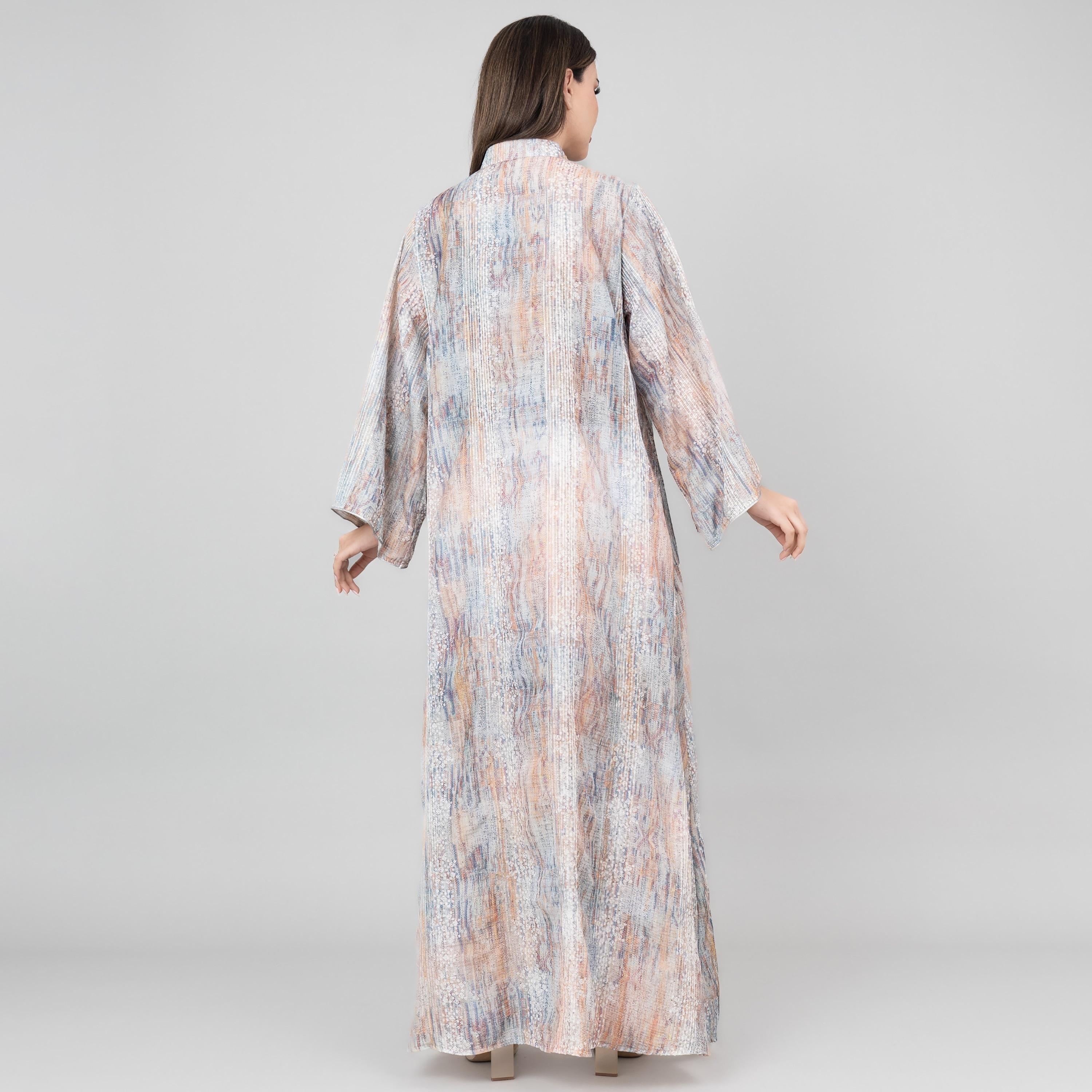 جلابية نسائية مطرزة بنقشة بتلات الزهور بأكمام واسعة من إككسا-women-arabicclothing-jalabiyas-image-4