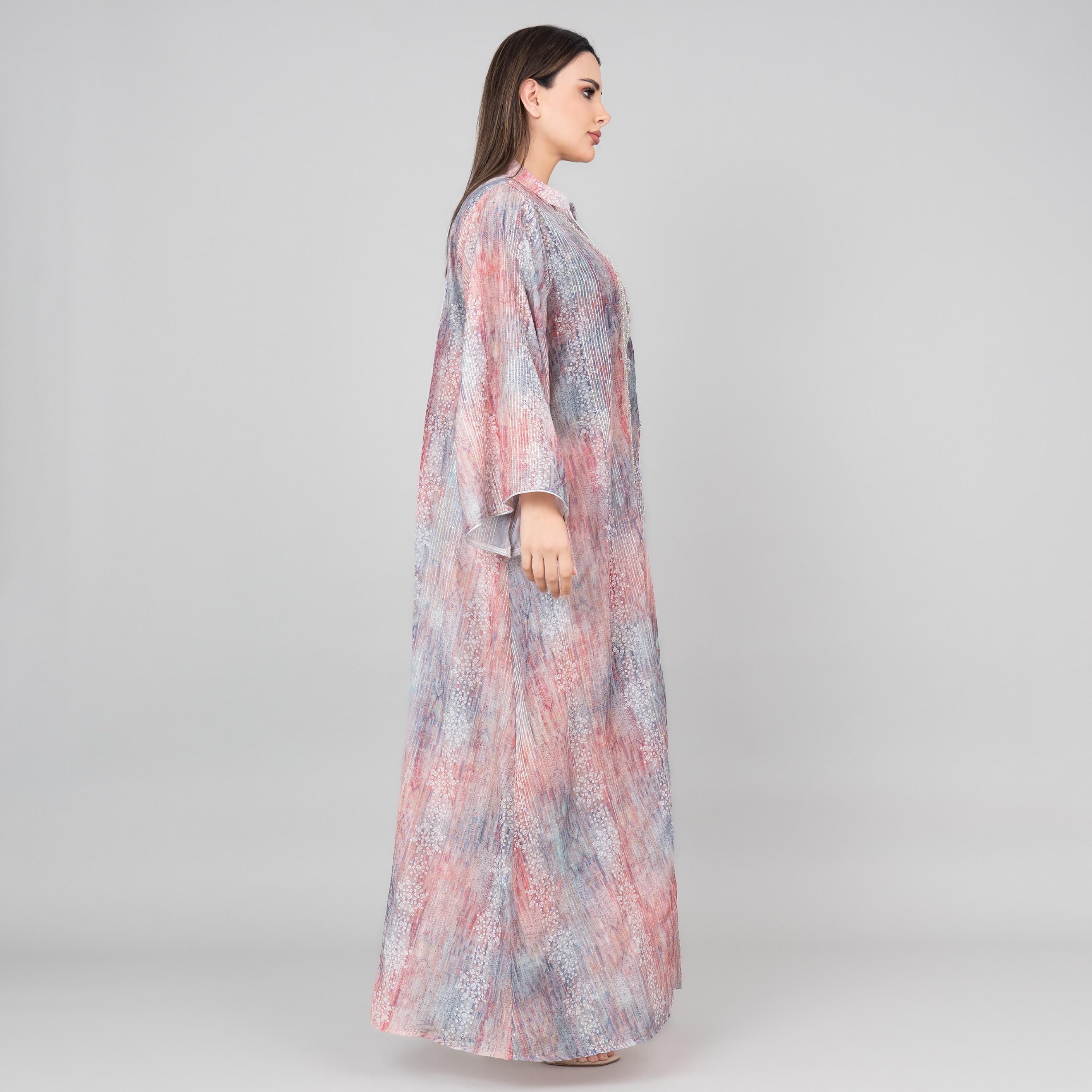 IKKXA Flared Sleeves Petal Grace Embroidered Women's Jalabiya-women-arabicclothing-jalabiyas-image-3
