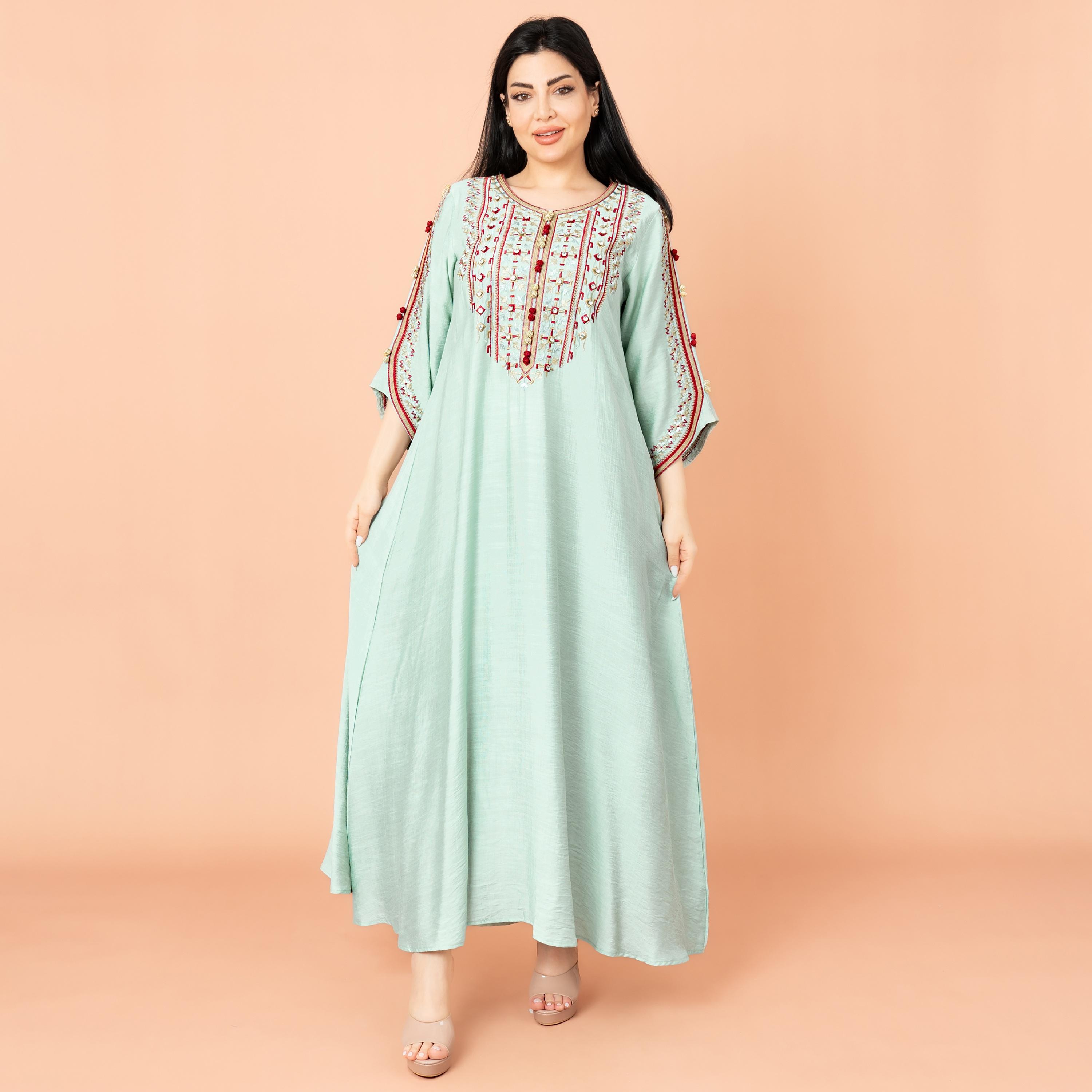 IKKXA جلابية نسائية كلاسيكية مطرزة بأحجار الراين-women-arabicclothing-jalabiyas-image-11