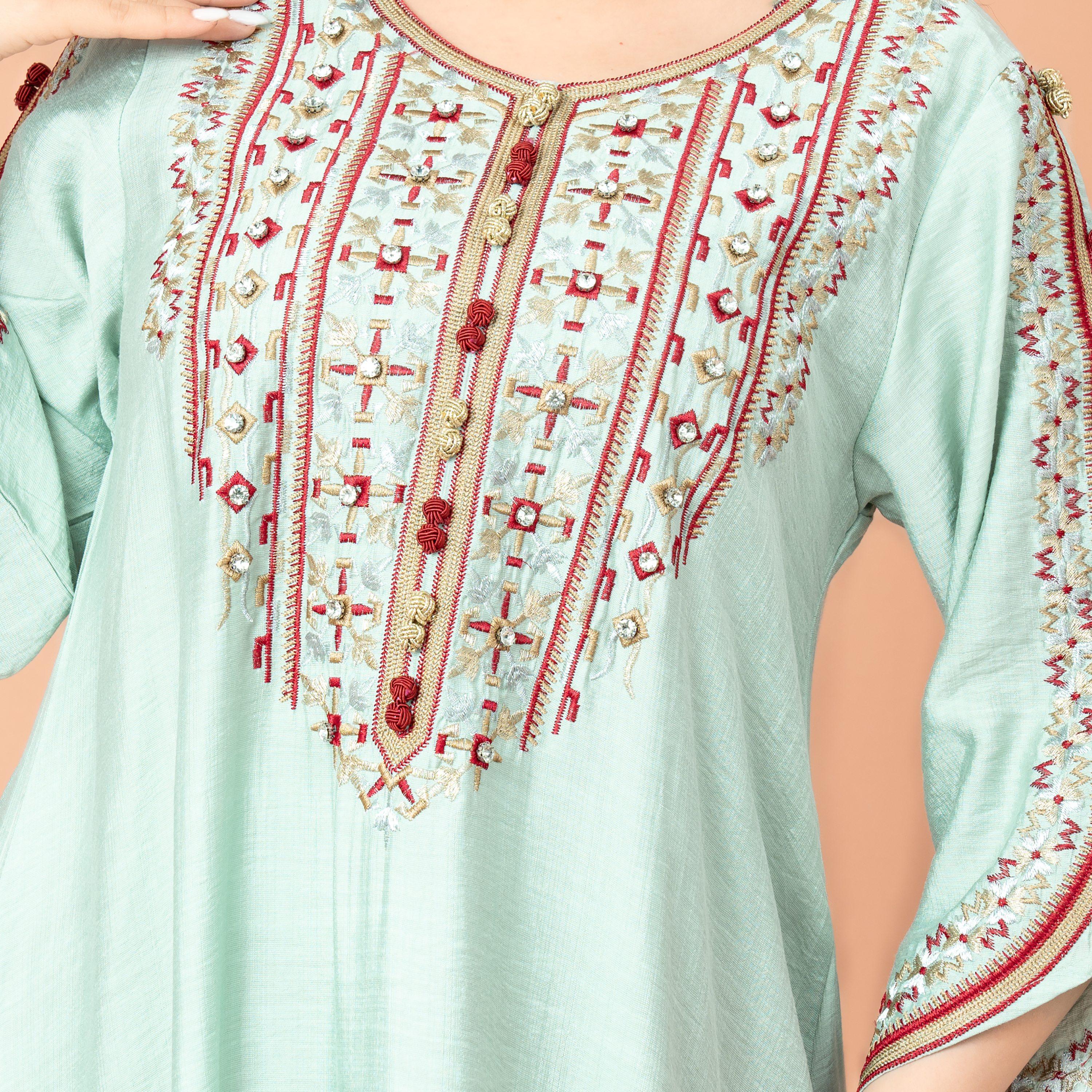 IKKXA جلابية نسائية كلاسيكية مطرزة بأحجار الراين-women-arabicclothing-jalabiyas-image-12
