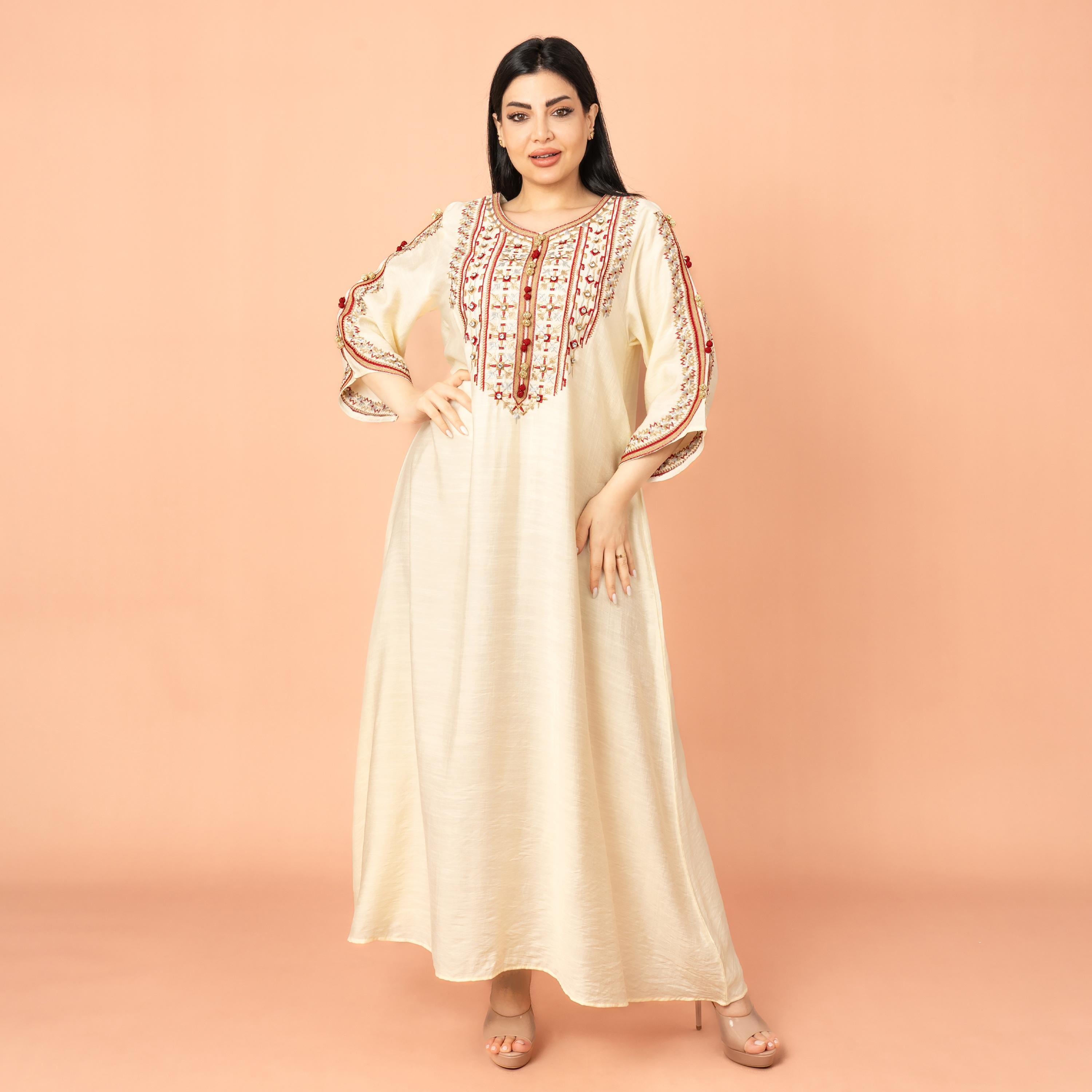 IKKXA جلابية نسائية كلاسيكية مطرزة بأحجار الراين-women-arabicclothing-jalabiyas-image-1