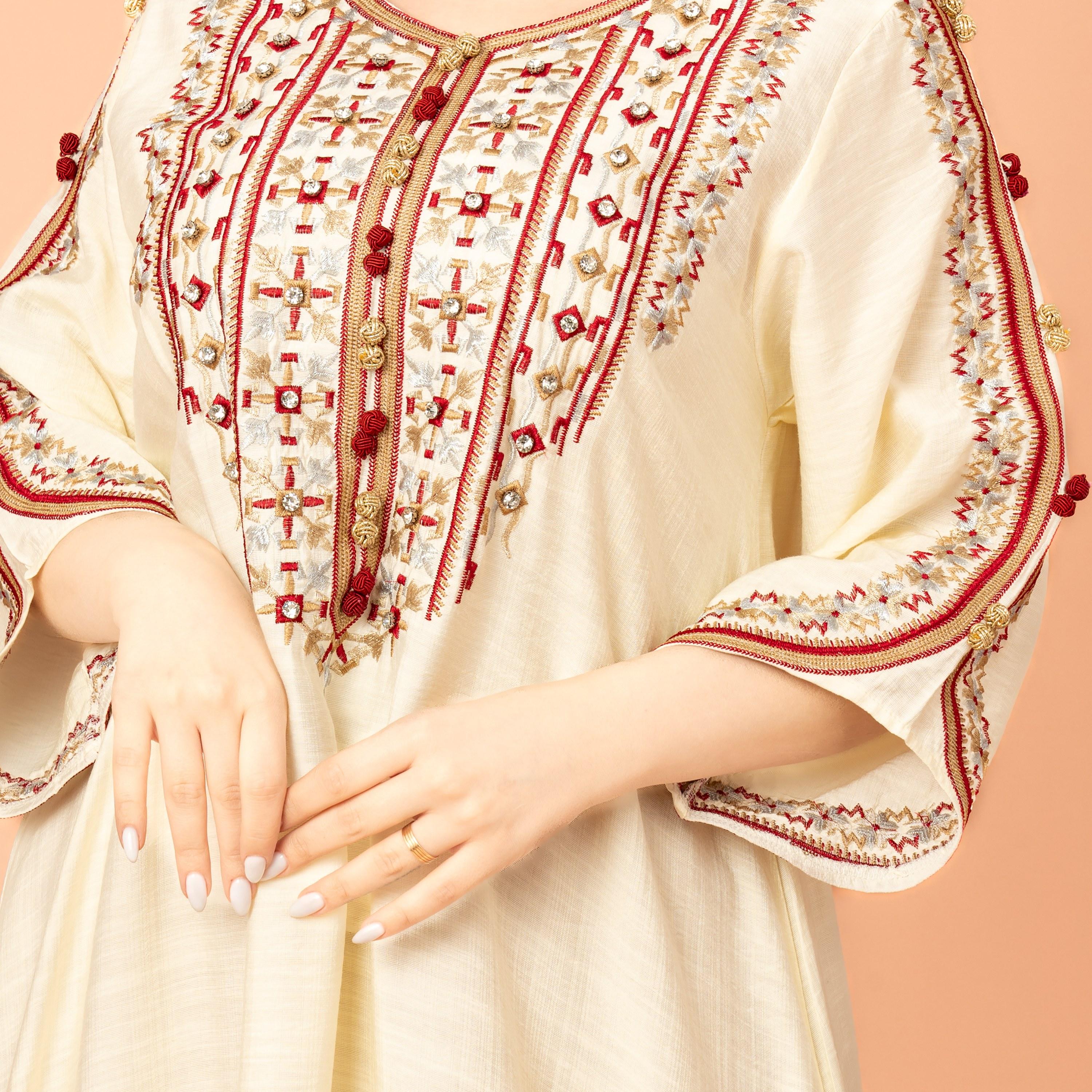 IKKXA Classic Rhinestone and Embroidered Evening Women's Jalabiya-women-arabicclothing-jalabiyas-image-2