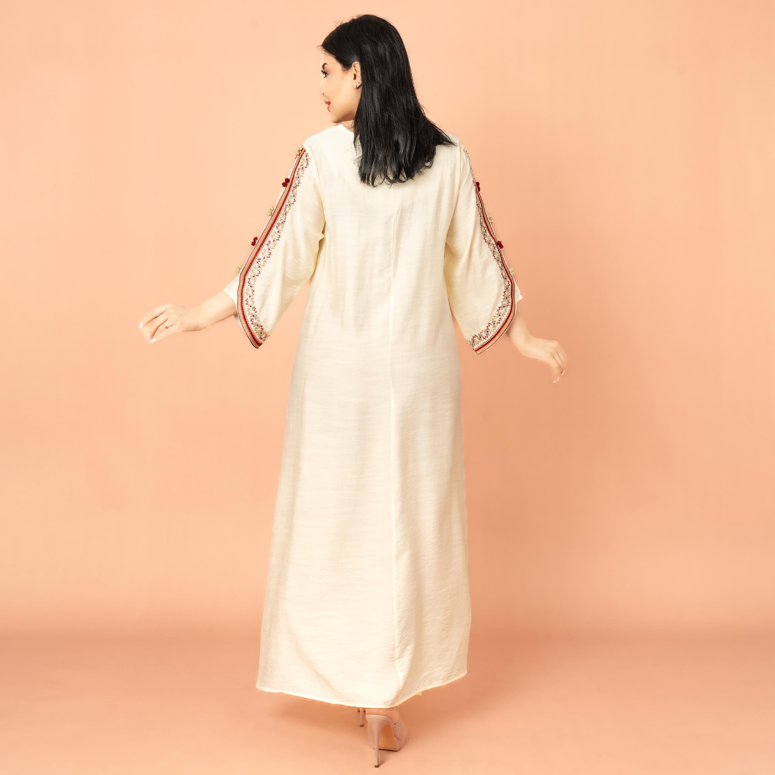 IKKXA جلابية نسائية كلاسيكية مطرزة بأحجار الراين-women-arabicclothing-jalabiyas-image-4