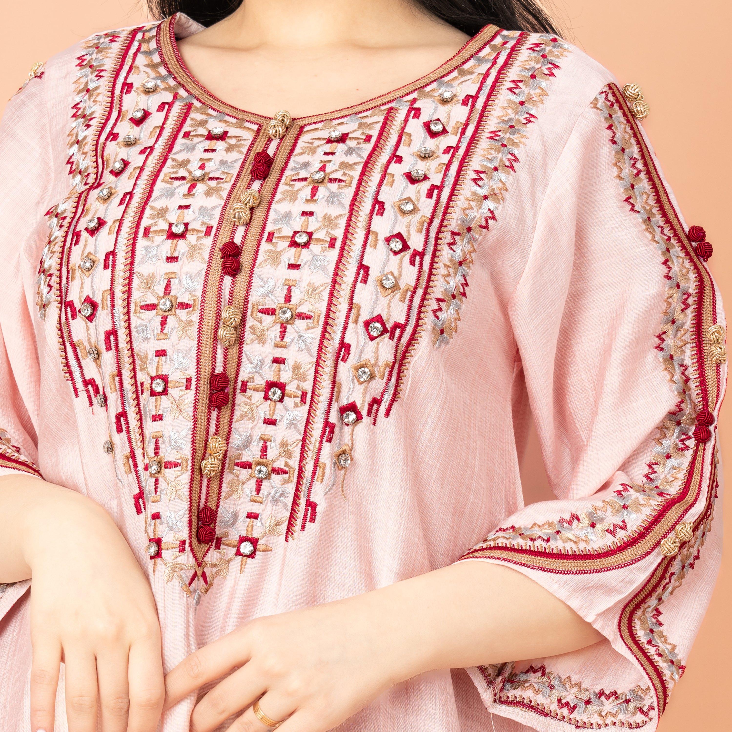 IKKXA جلابية نسائية كلاسيكية مطرزة بأحجار الراين-women-arabicclothing-jalabiyas-image-7
