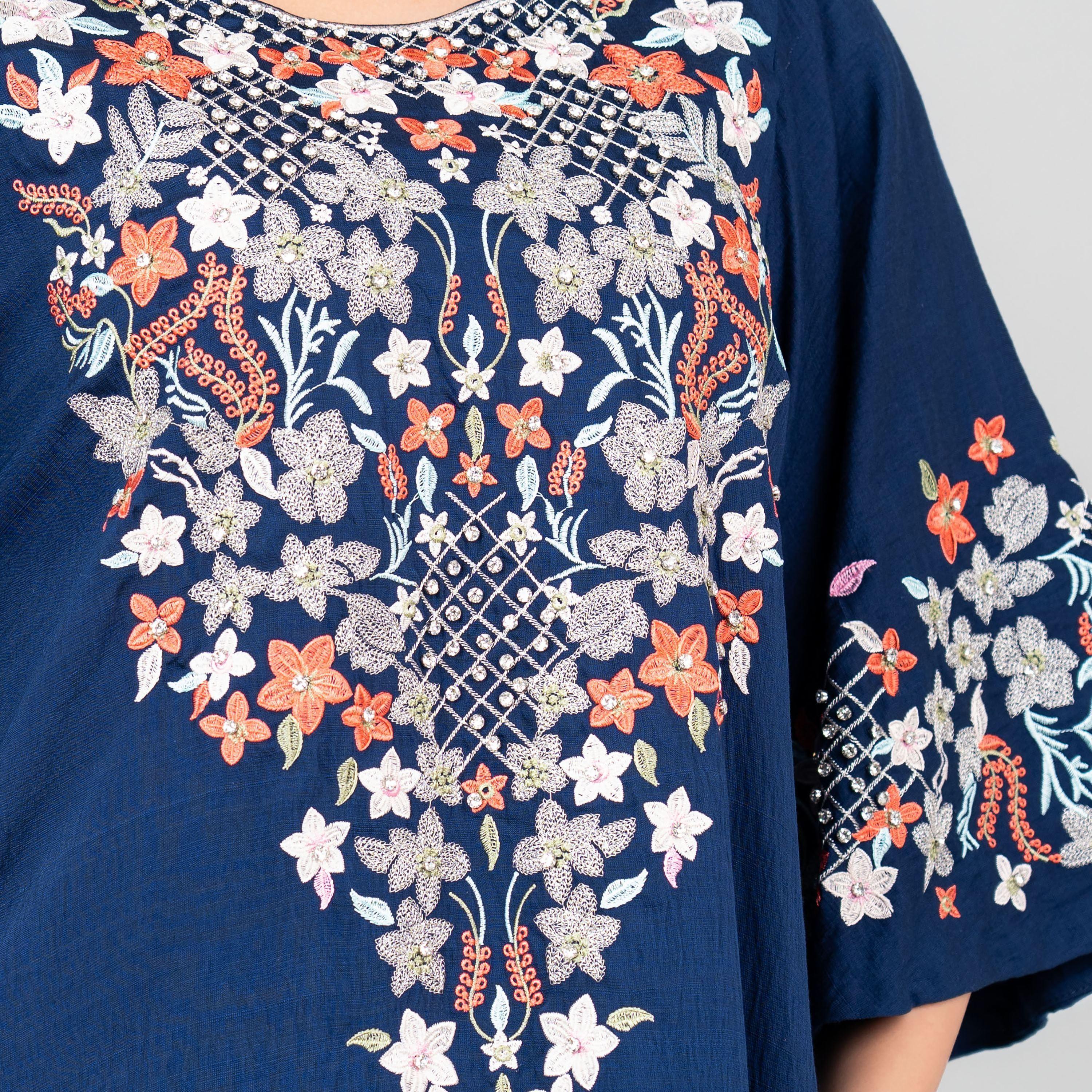 IKKXA Flared Sleeves Floral Majesty Embroidered Women's Jalabiya-women-arabicclothing-jalabiyas-image-2
