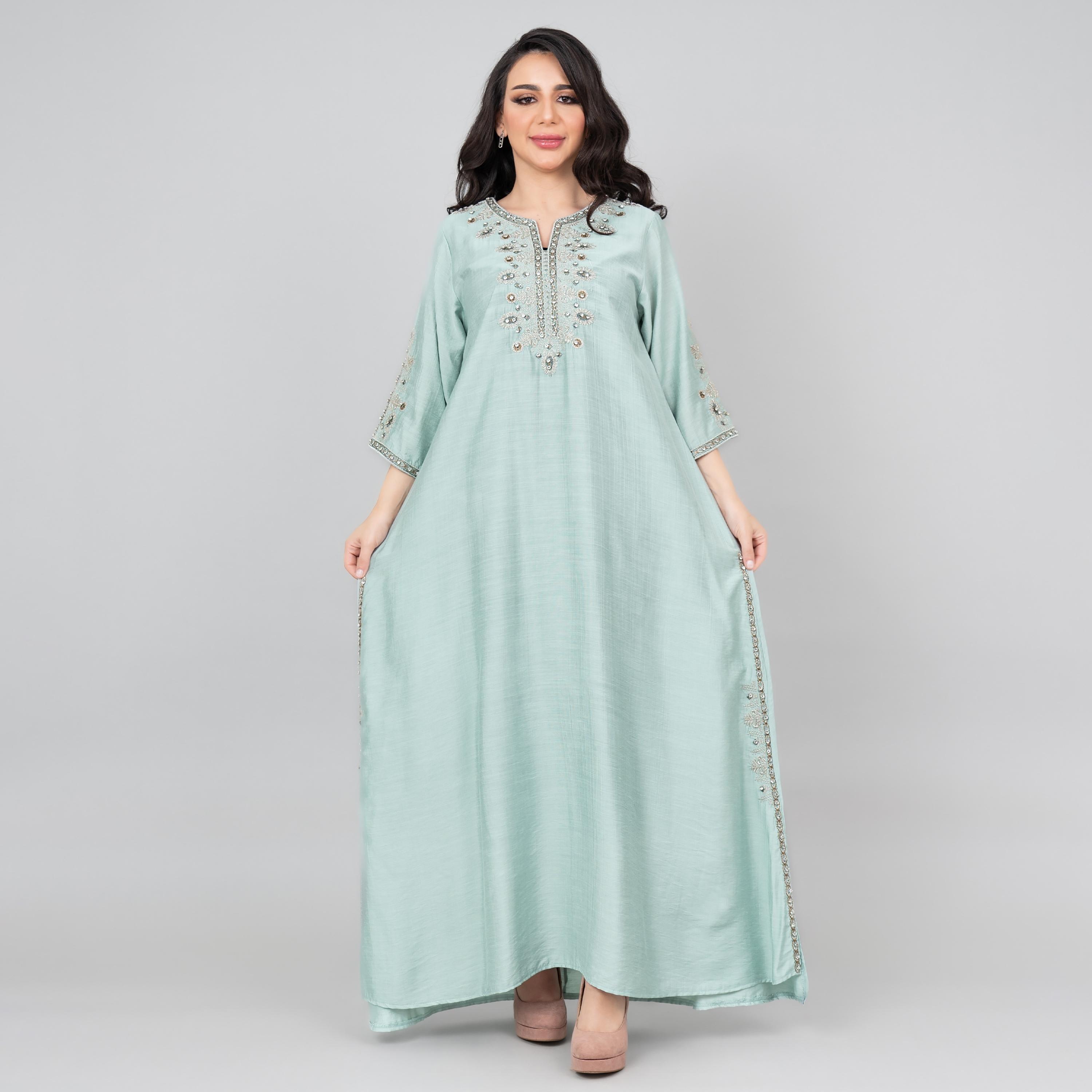 IKKXA Embroidered and Beaded Women's Jalabiya-women-arabicclothing-jalabiyas-image-1