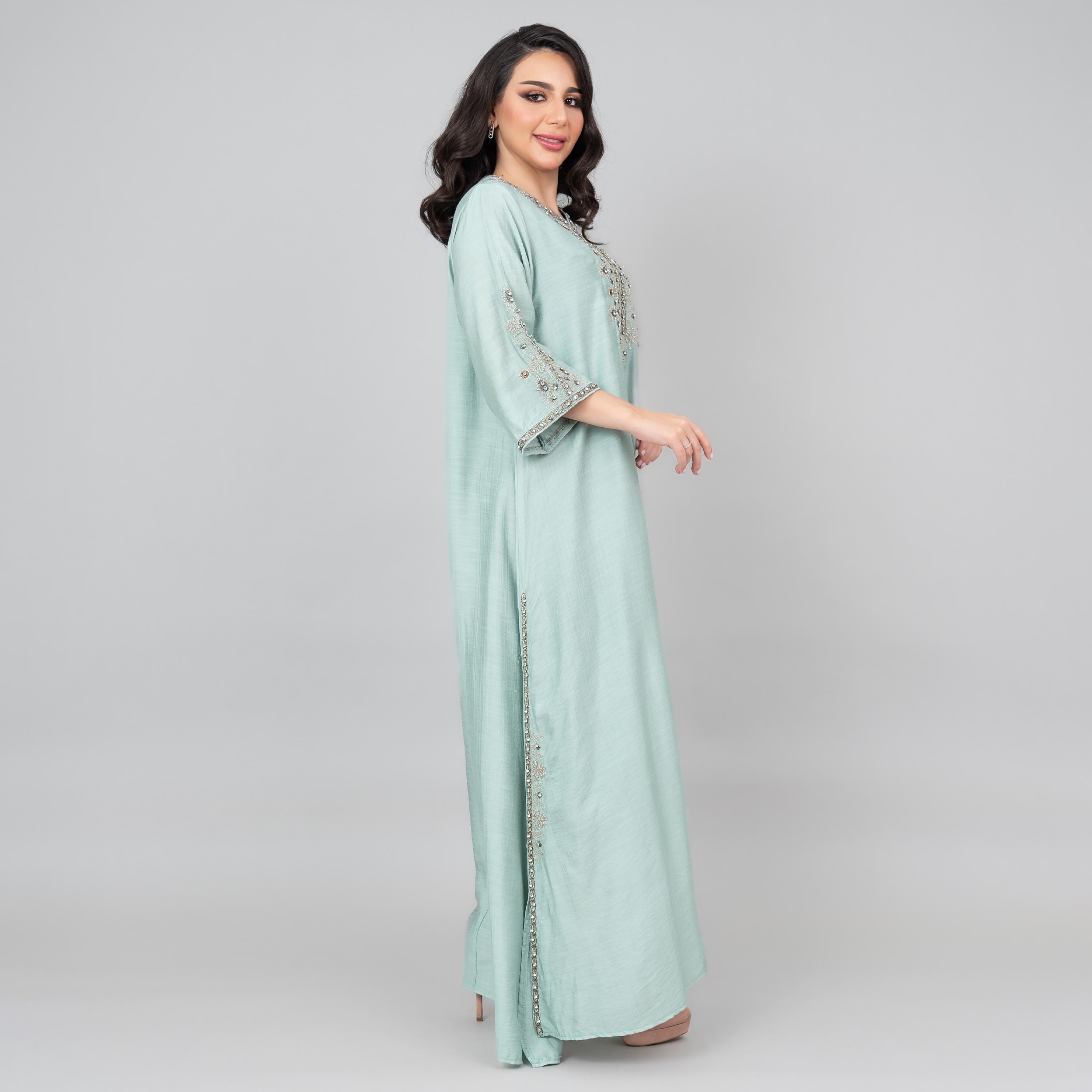 جلابية نسائية مطرزة ومزينة بالخرز من إككسا-women-arabicclothing-jalabiyas-image-11