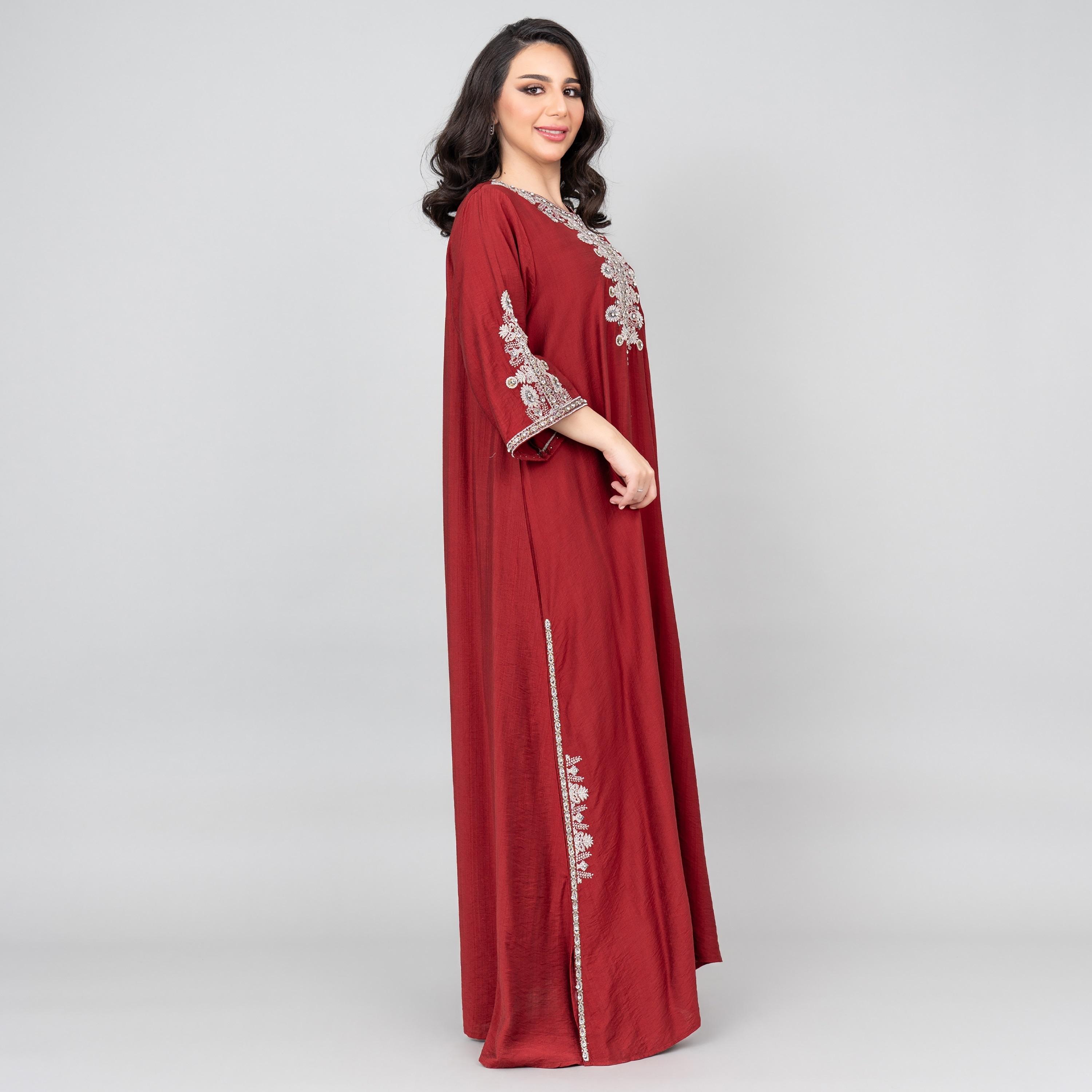 جلابية نسائية مطرزة ومزينة بالخرز من إككسا-women-arabicclothing-jalabiyas-image-7