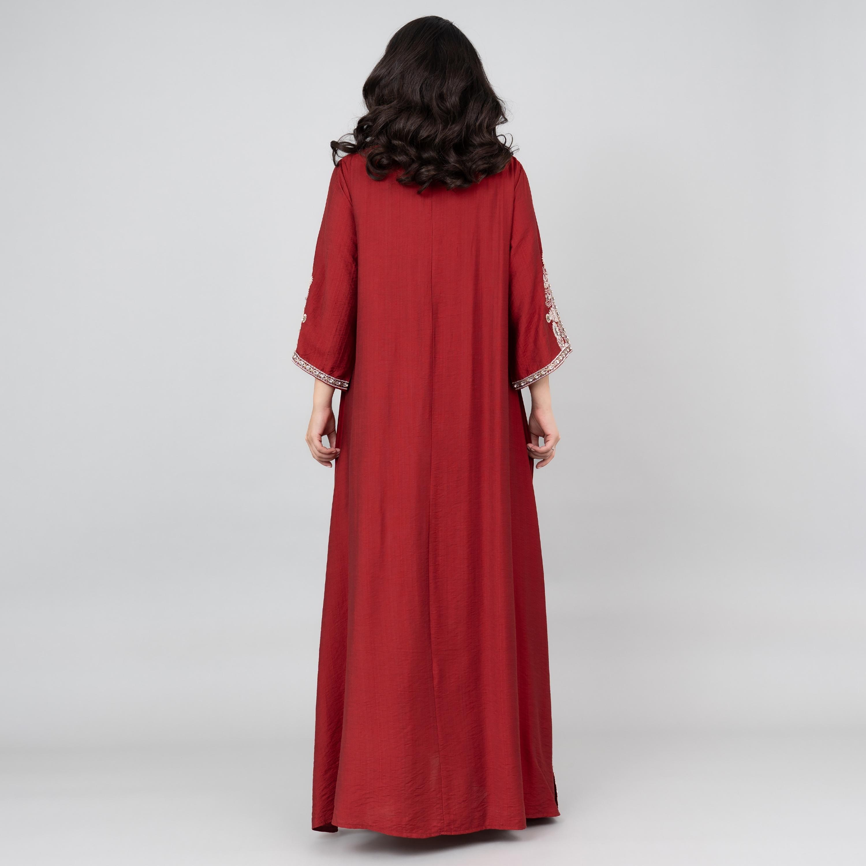 جلابية نسائية مطرزة ومزينة بالخرز من إككسا-women-arabicclothing-jalabiyas-image-8