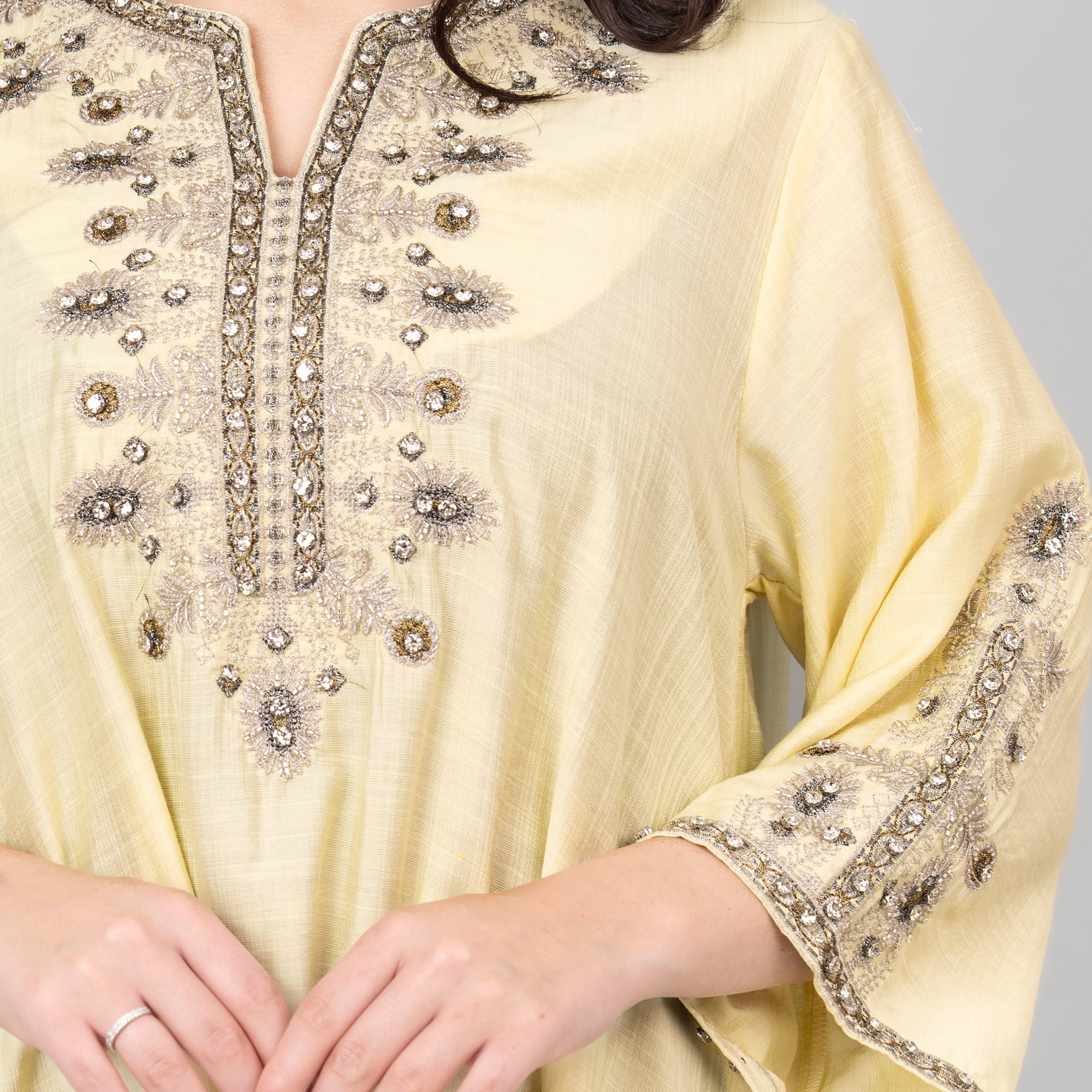 جلابية نسائية مطرزة ومزينة بالخرز من إككسا-women-arabicclothing-jalabiyas-image-2