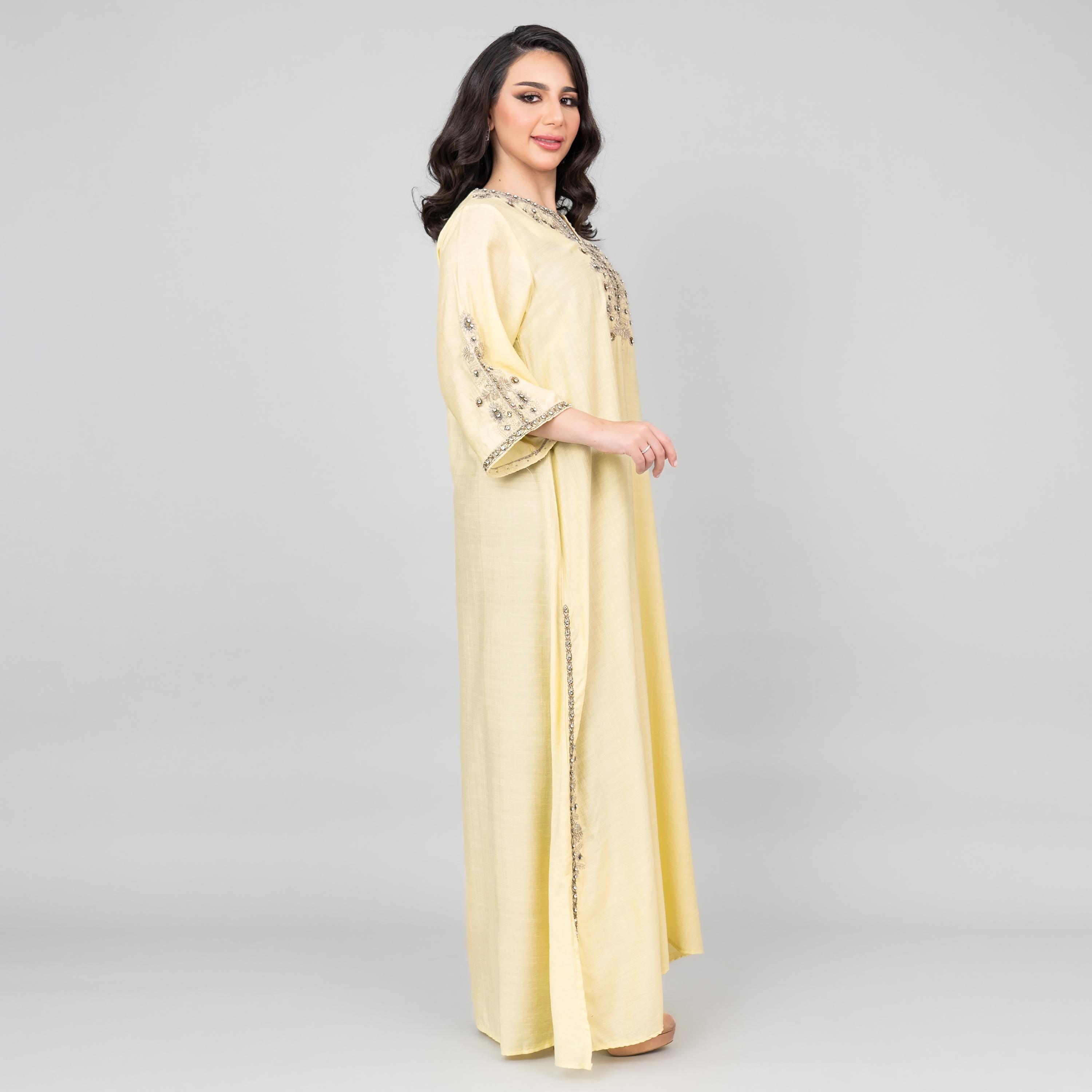 جلابية نسائية مطرزة ومزينة بالخرز من إككسا-women-arabicclothing-jalabiyas-image-3