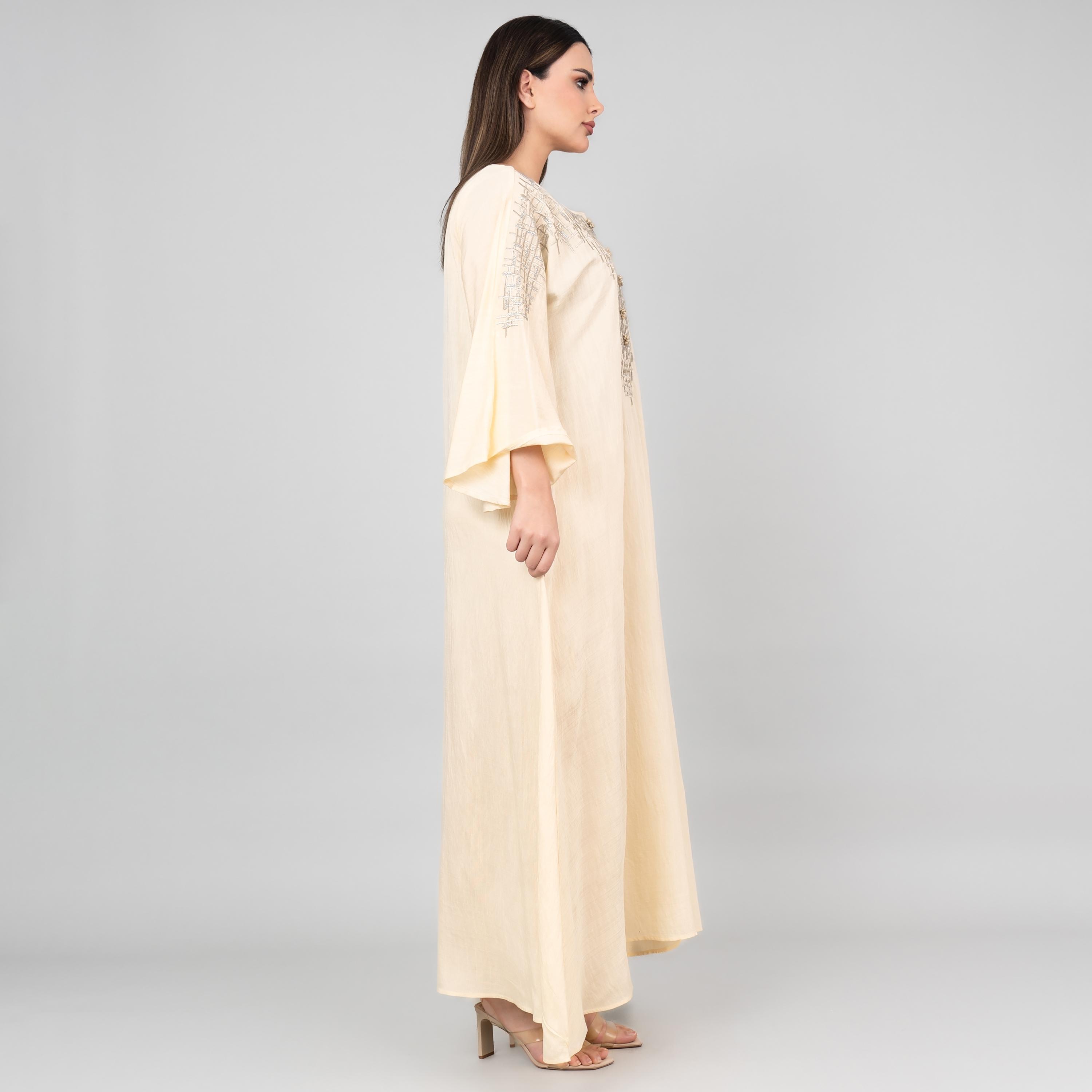 IKKXA Flared Sleeves Embroidered Women's Modern Jalabiya-women-arabicclothing-jalabiyas-image-3