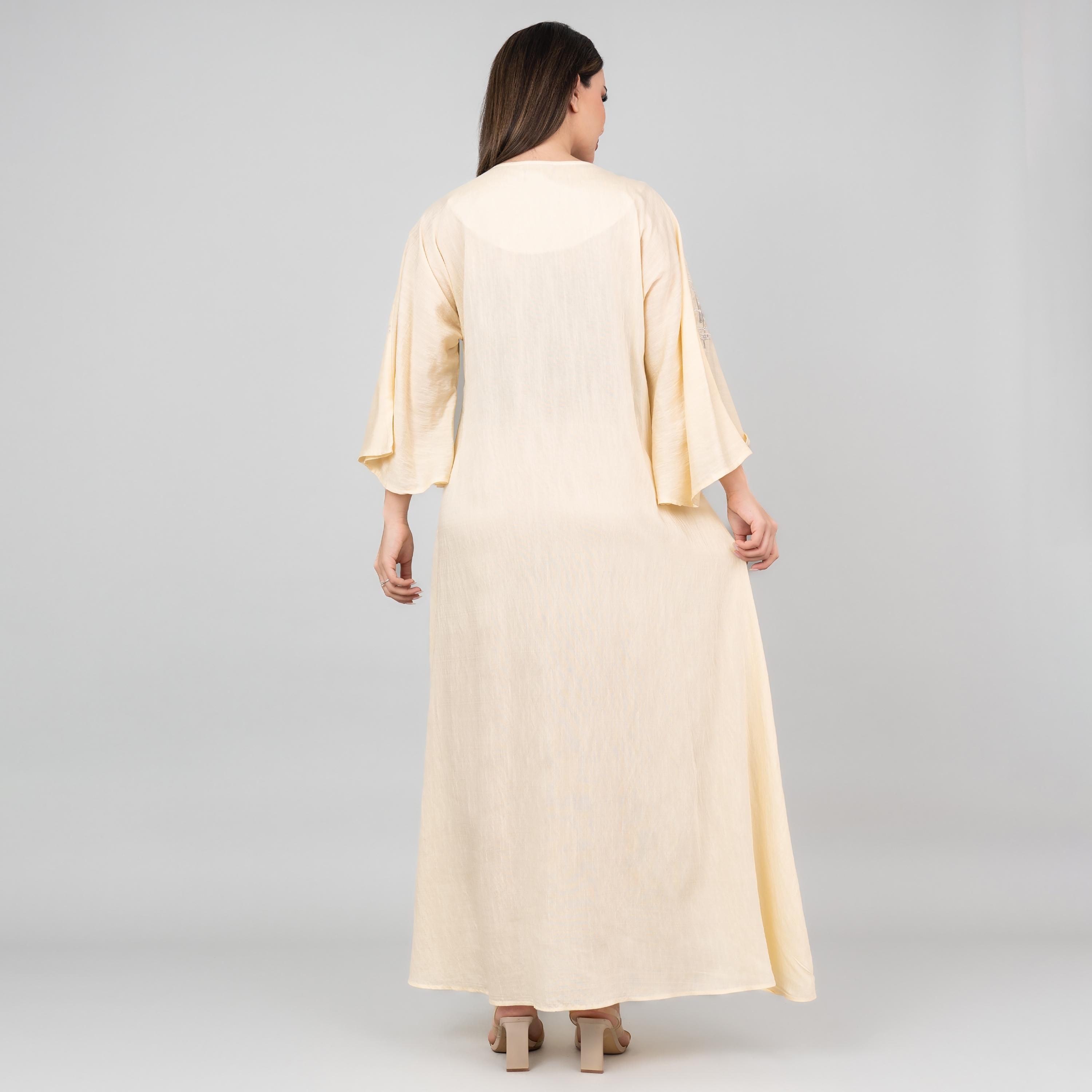 IKKXA Flared Sleeves Embroidered Women's Modern Jalabiya-women-arabicclothing-jalabiyas-image-4