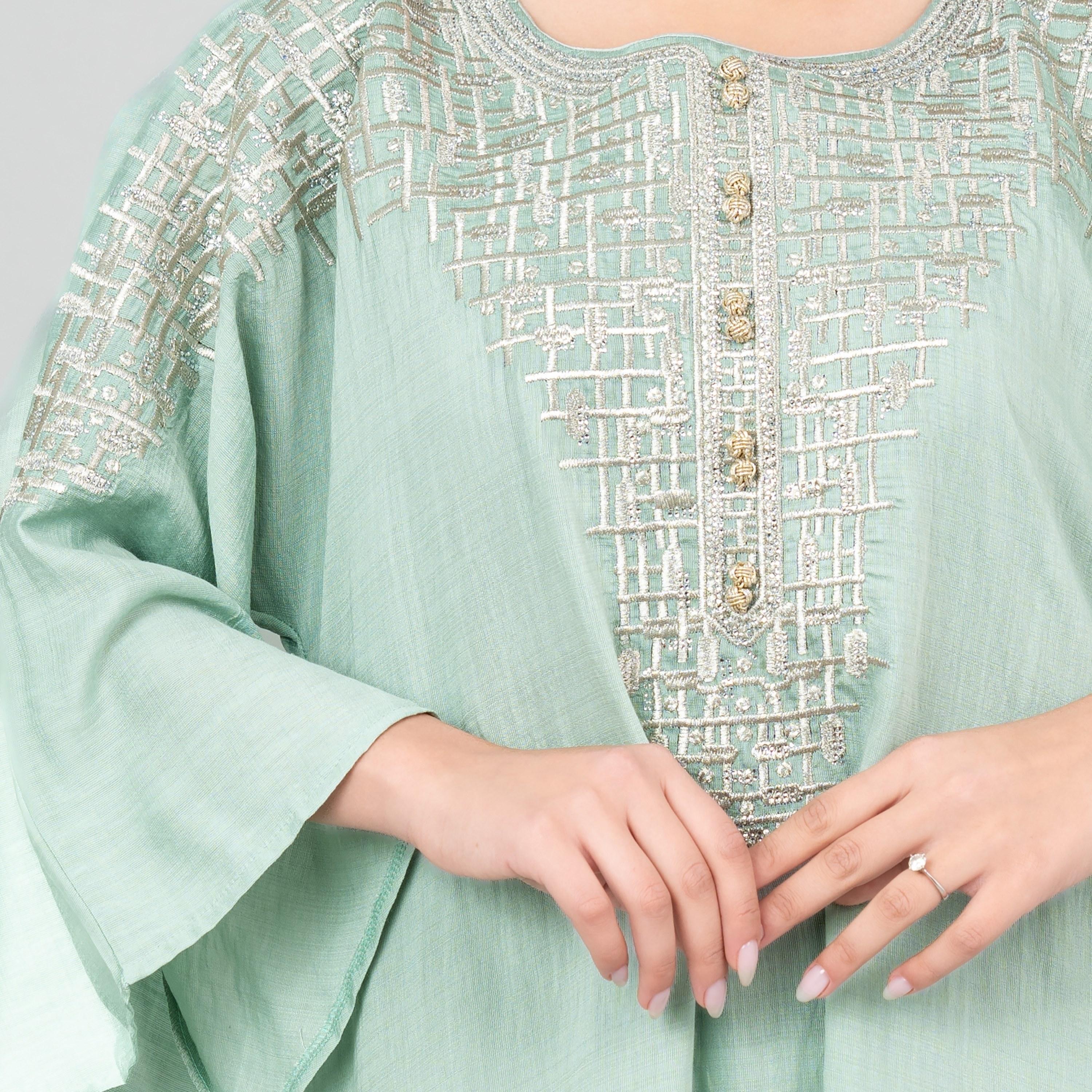 IKKXA Flared Sleeves Embroidered Women's Modern Jalabiya-women-arabicclothing-jalabiyas-image-6
