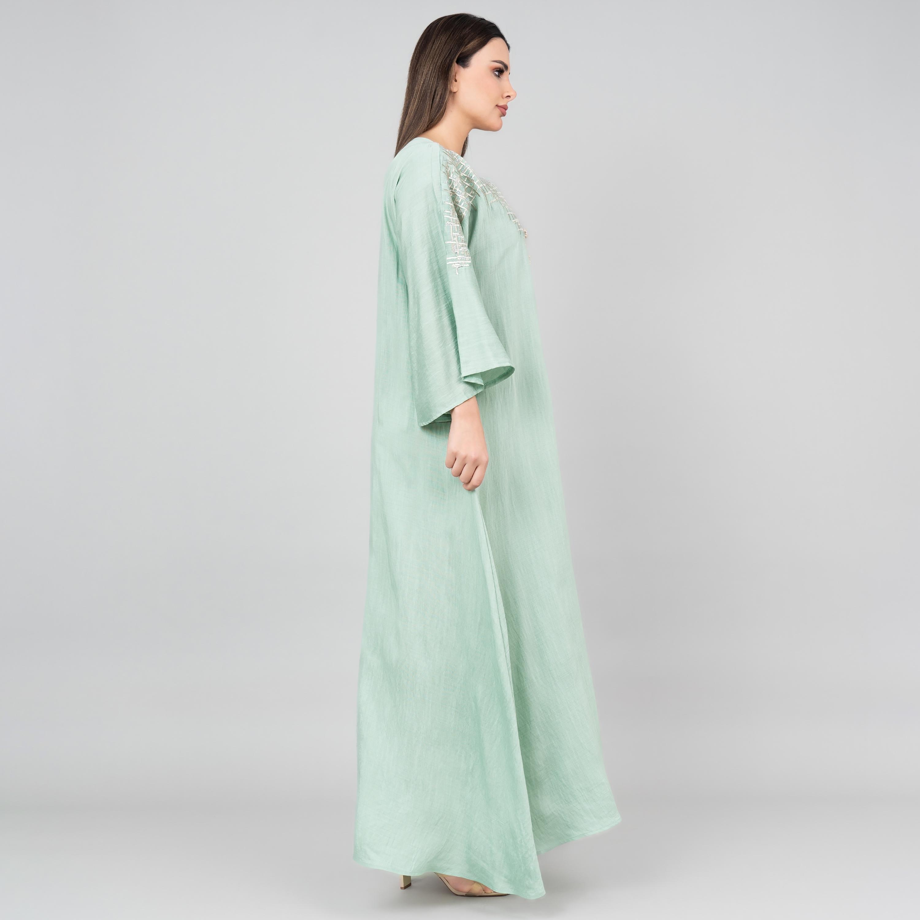 IKKXA Flared Sleeves Embroidered Women's Modern Jalabiya-women-arabicclothing-jalabiyas-image-7